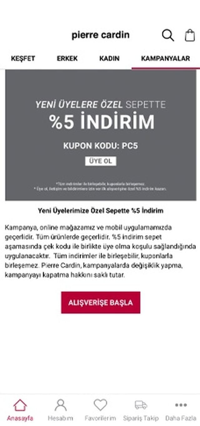 Mobil APP'e Özel Kampanyaları Takip Edin