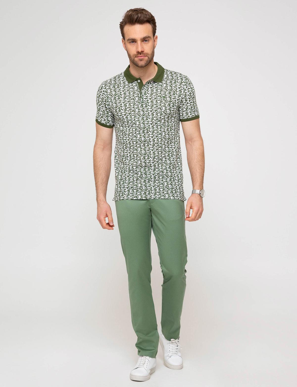 Yeşil Slim Fit Kanvas Pantolon