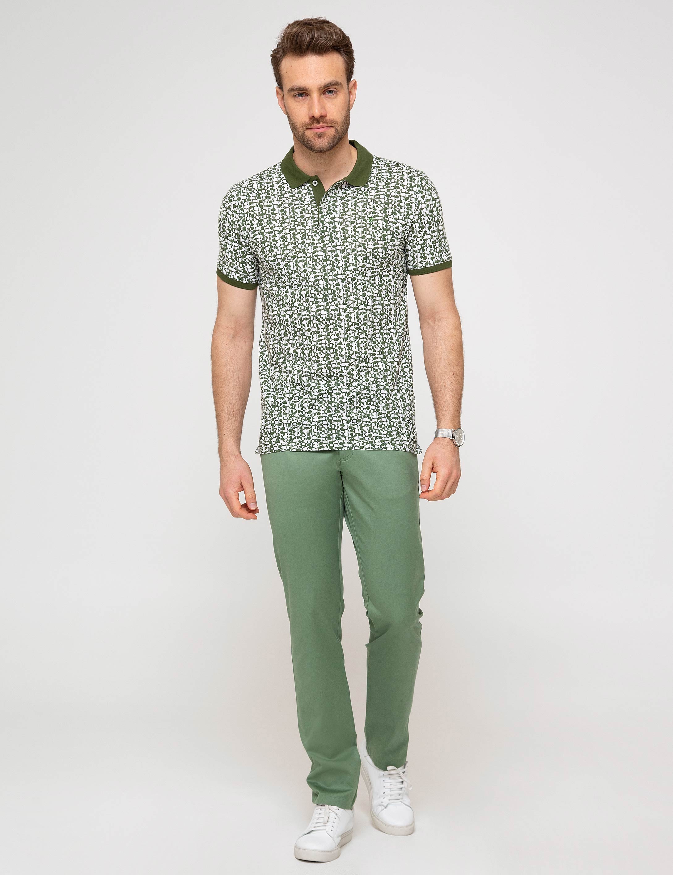 Yeşil Slim Fit Kanvas Pantolon