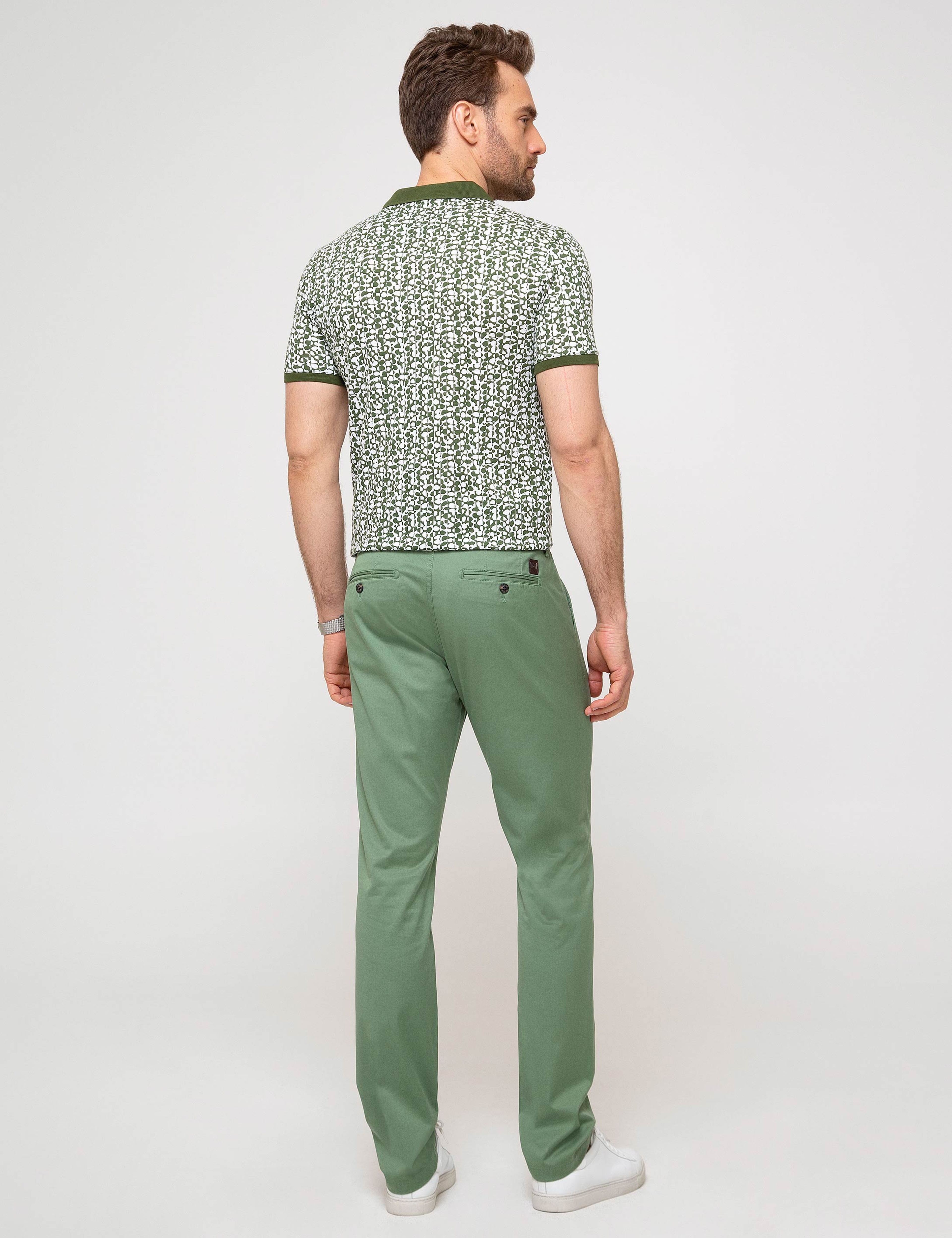 Yeşil Slim Fit Kanvas Pantolon - Image 3