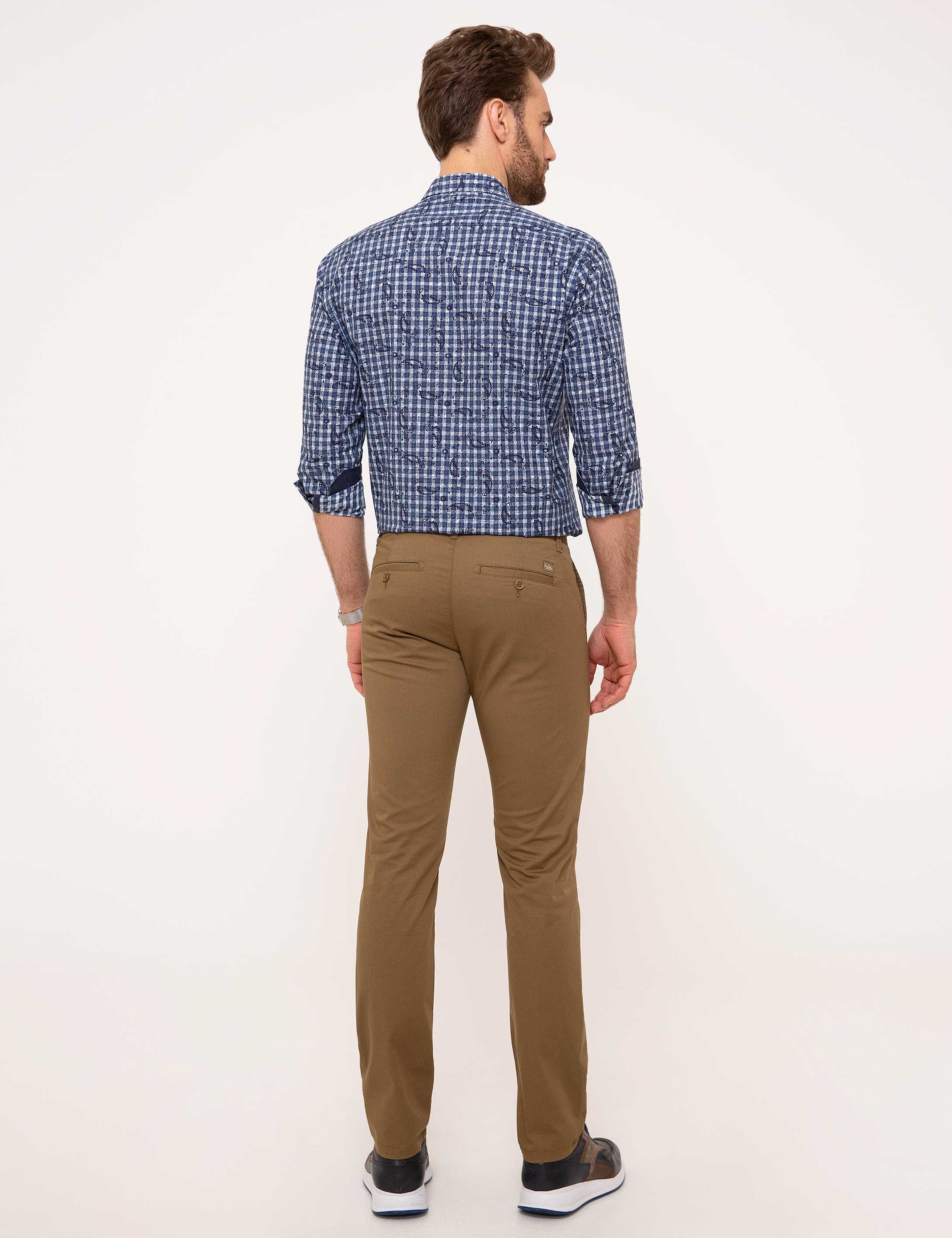 Camel Slim Fit Kanvas Pantolon - Image 3