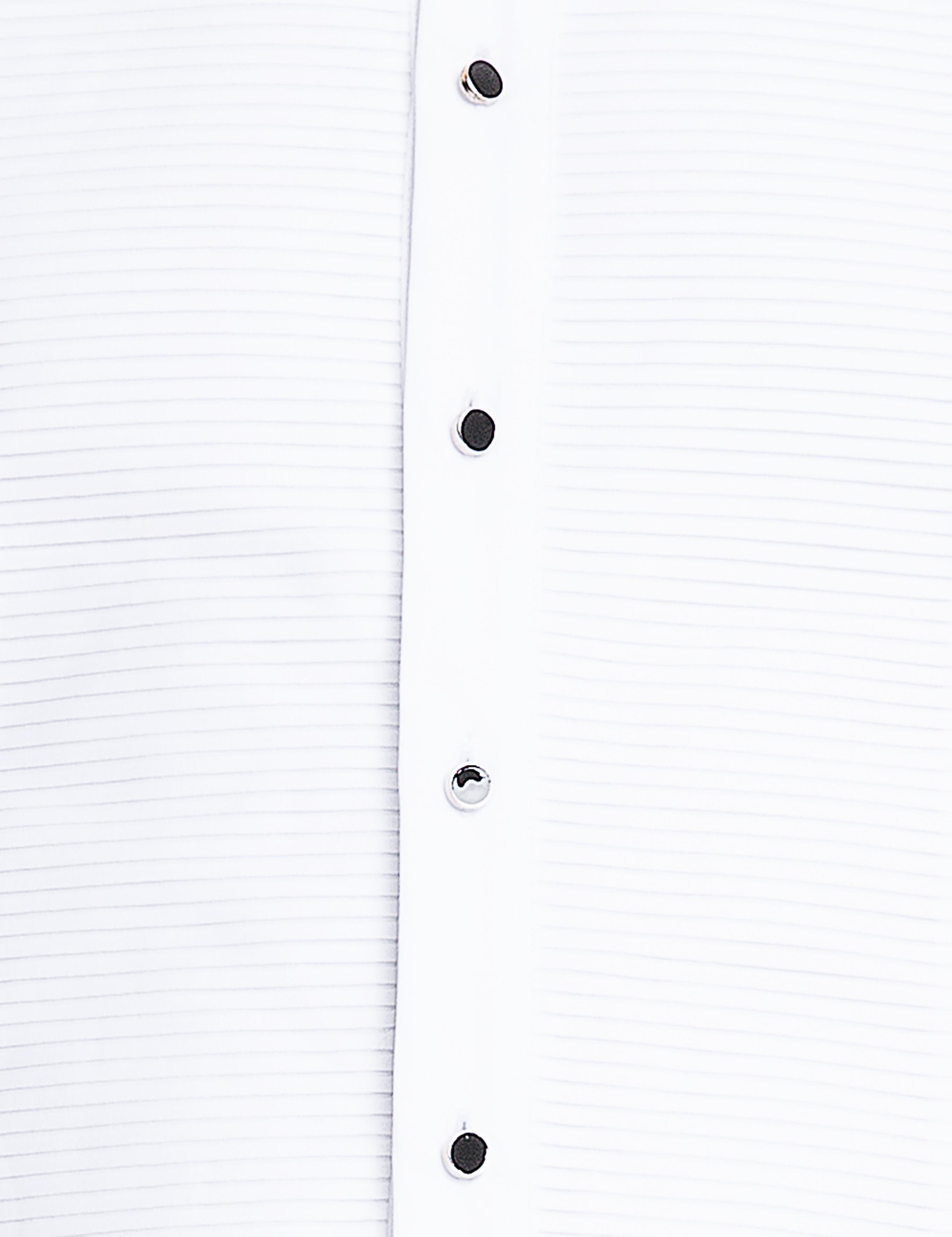 Beyaz Slim Fit Smokin Gömlek