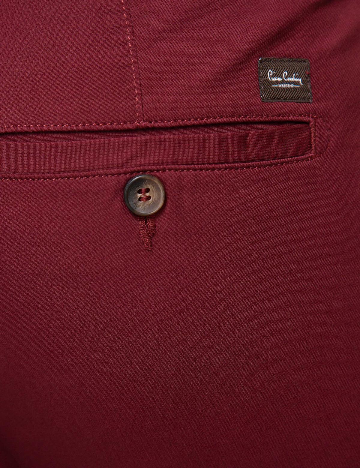 Bordo Slim Fit Kanvas Pantolon - 50158219015