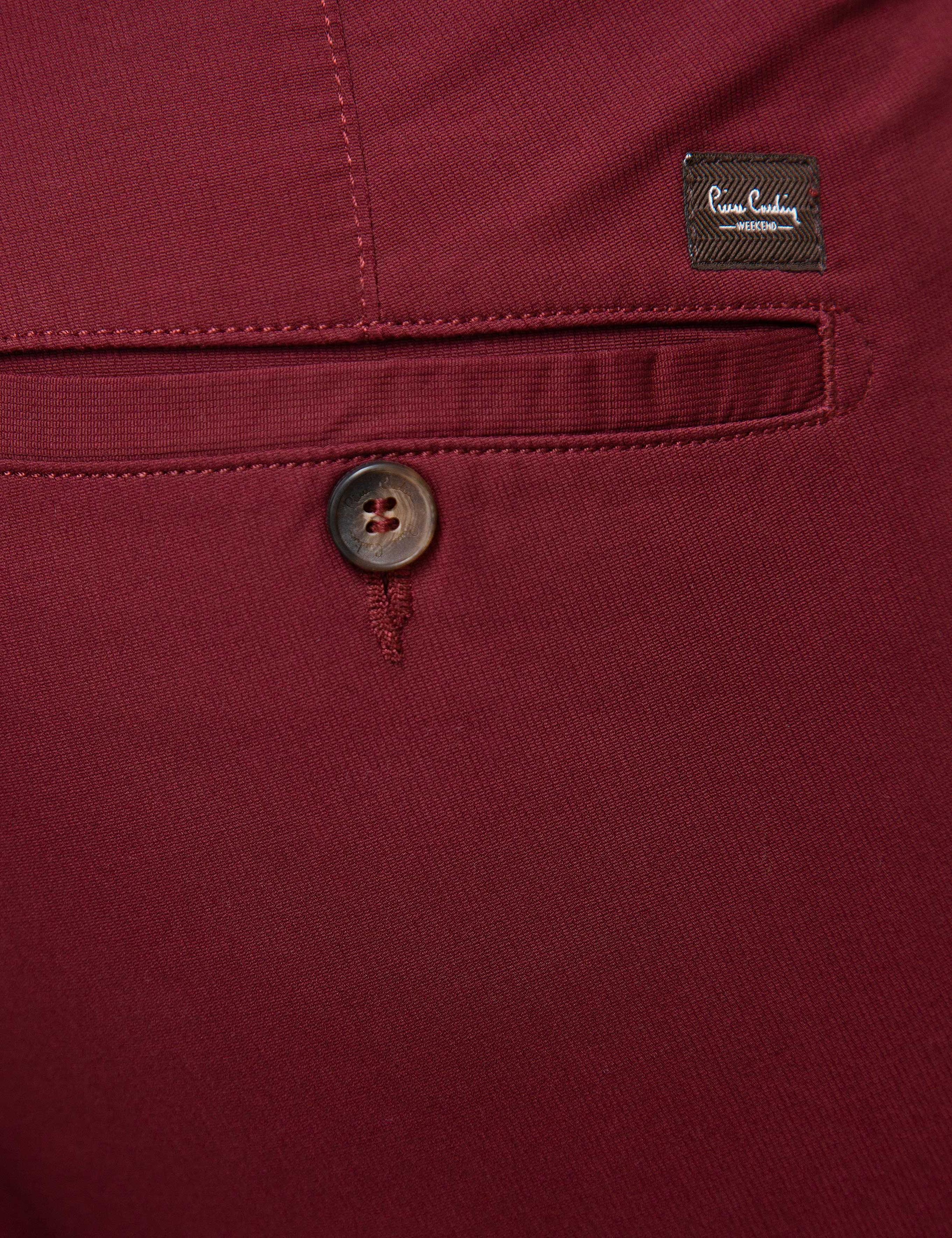 Bordo Slim Fit Kanvas Pantolon