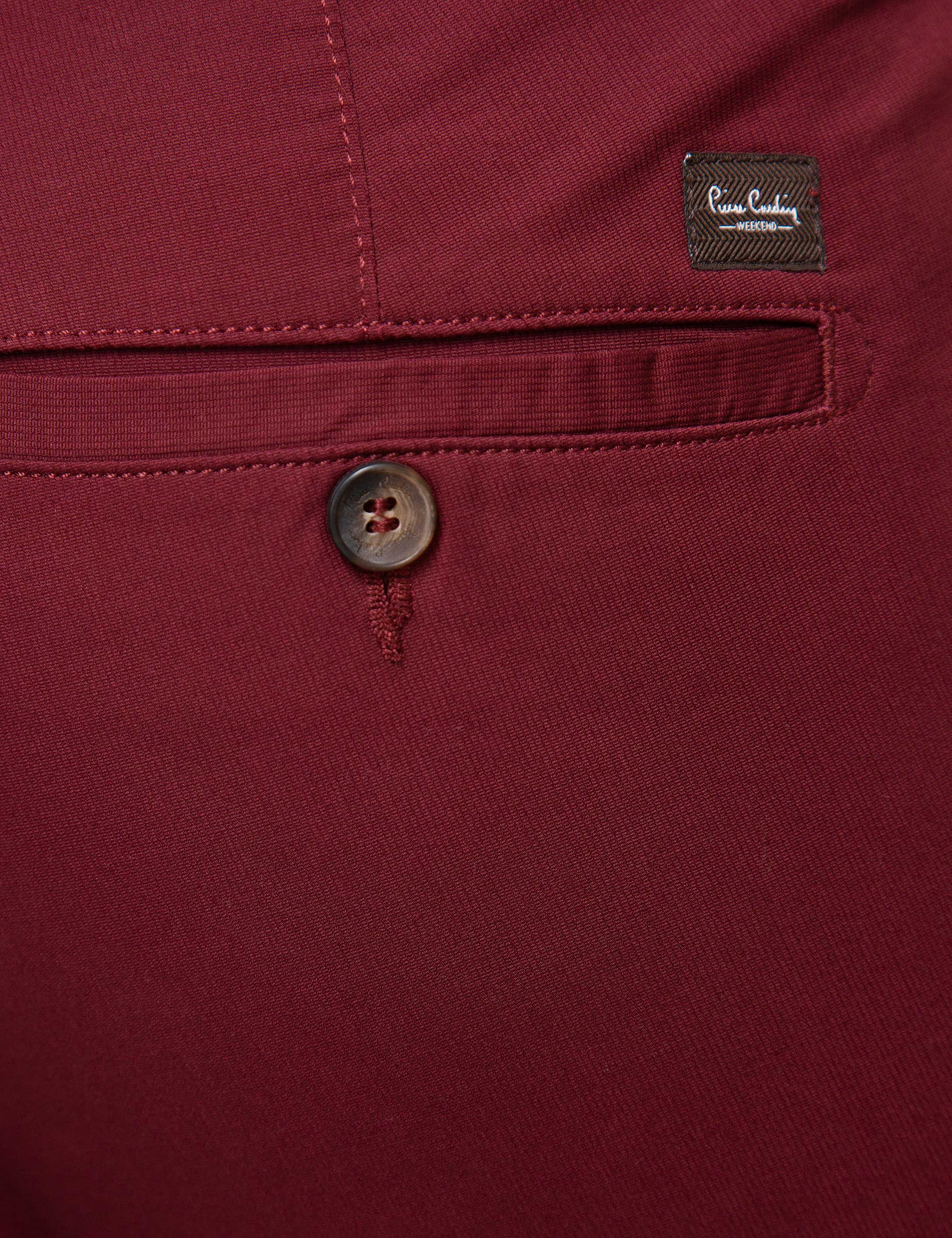 Bordo Slim Fit Kanvas Pantolon - Image 4