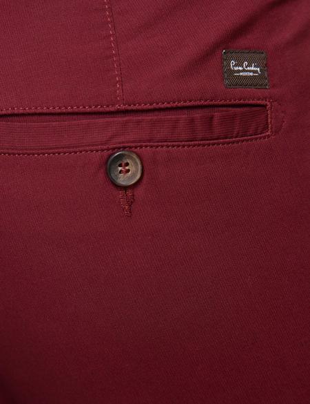 Bordo Slim Fit Kanvas Pantolon - 50158219015