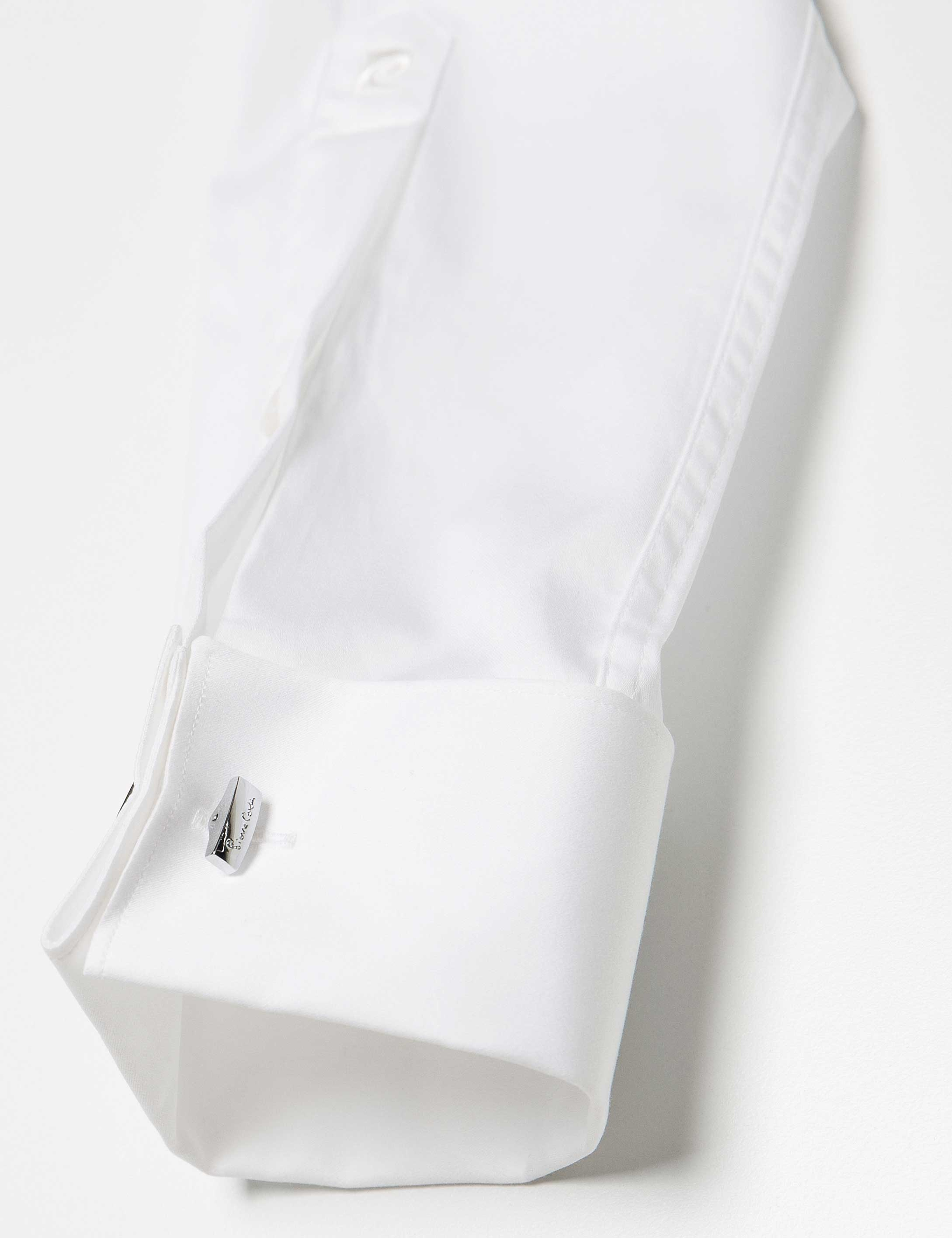 Beyaz Slim Fit Smokin Gömlek - Image 3