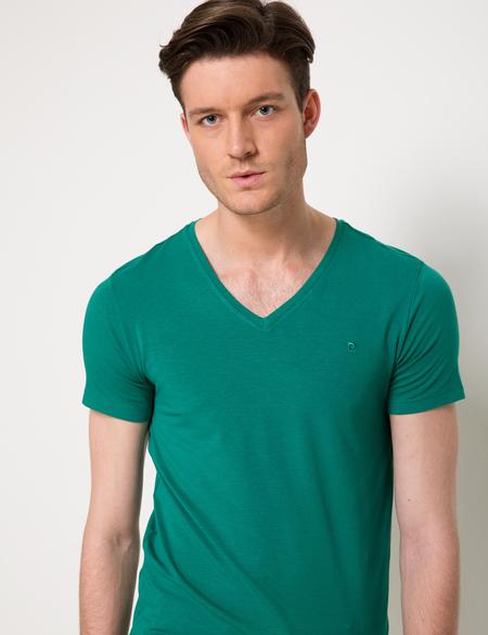 Zümrüt Slim Fit V Yaka T-Shirt - 50168794043