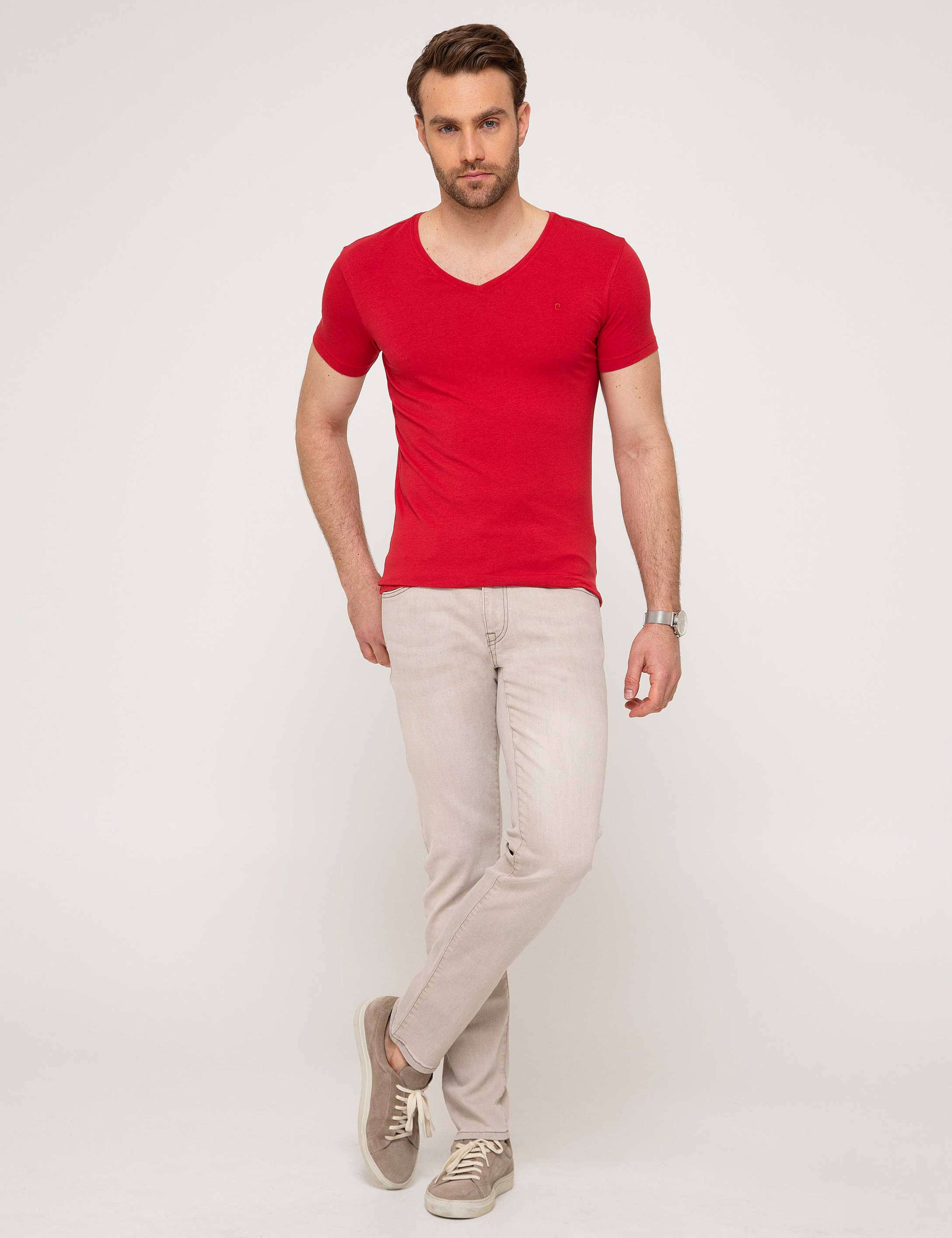Kırmızı Slim Fit Tişört