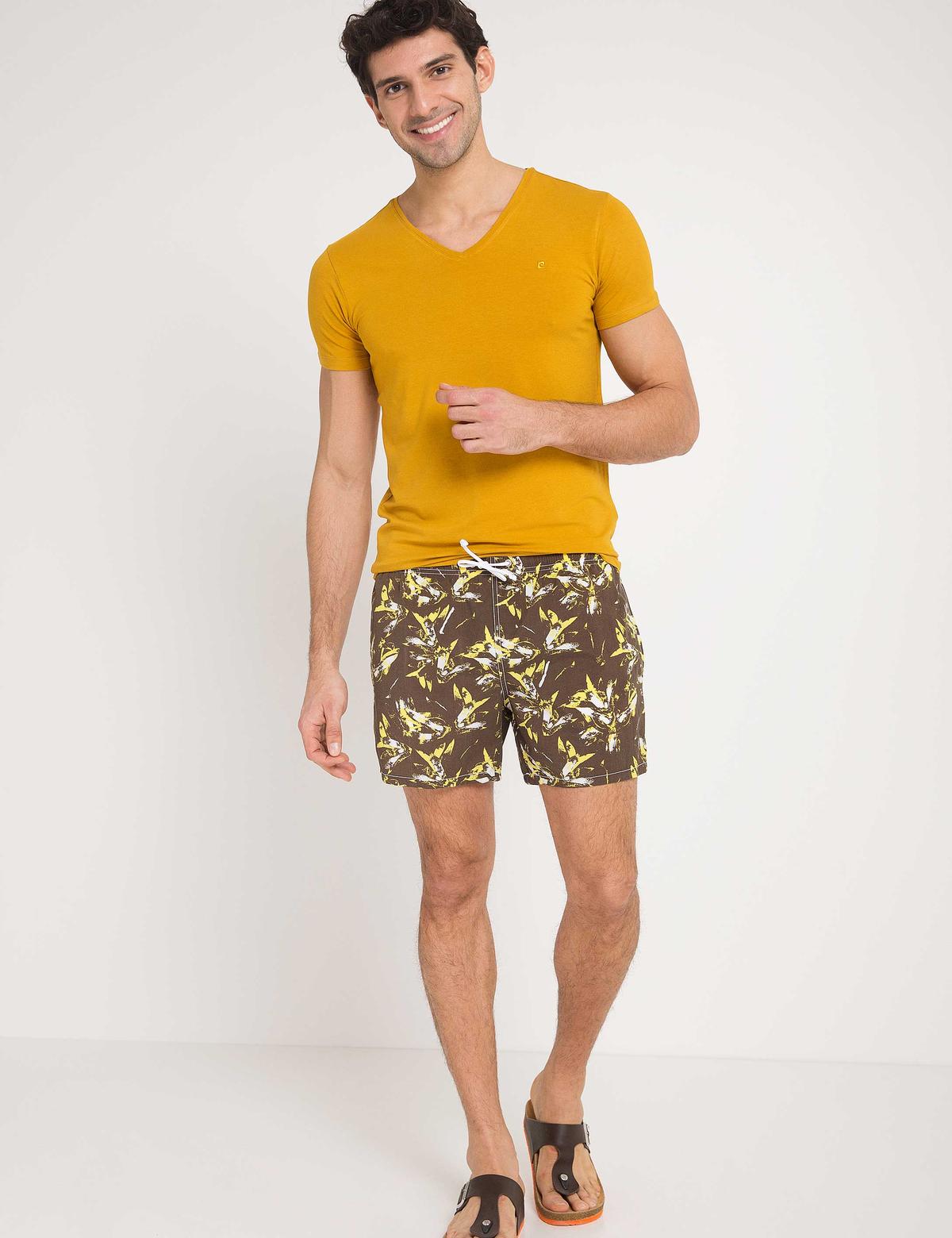 Safran Slim Fit V Yaka T-Shirt - 50168794155