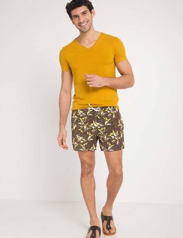 Safran Slim Fit V Yaka T-Shirt
