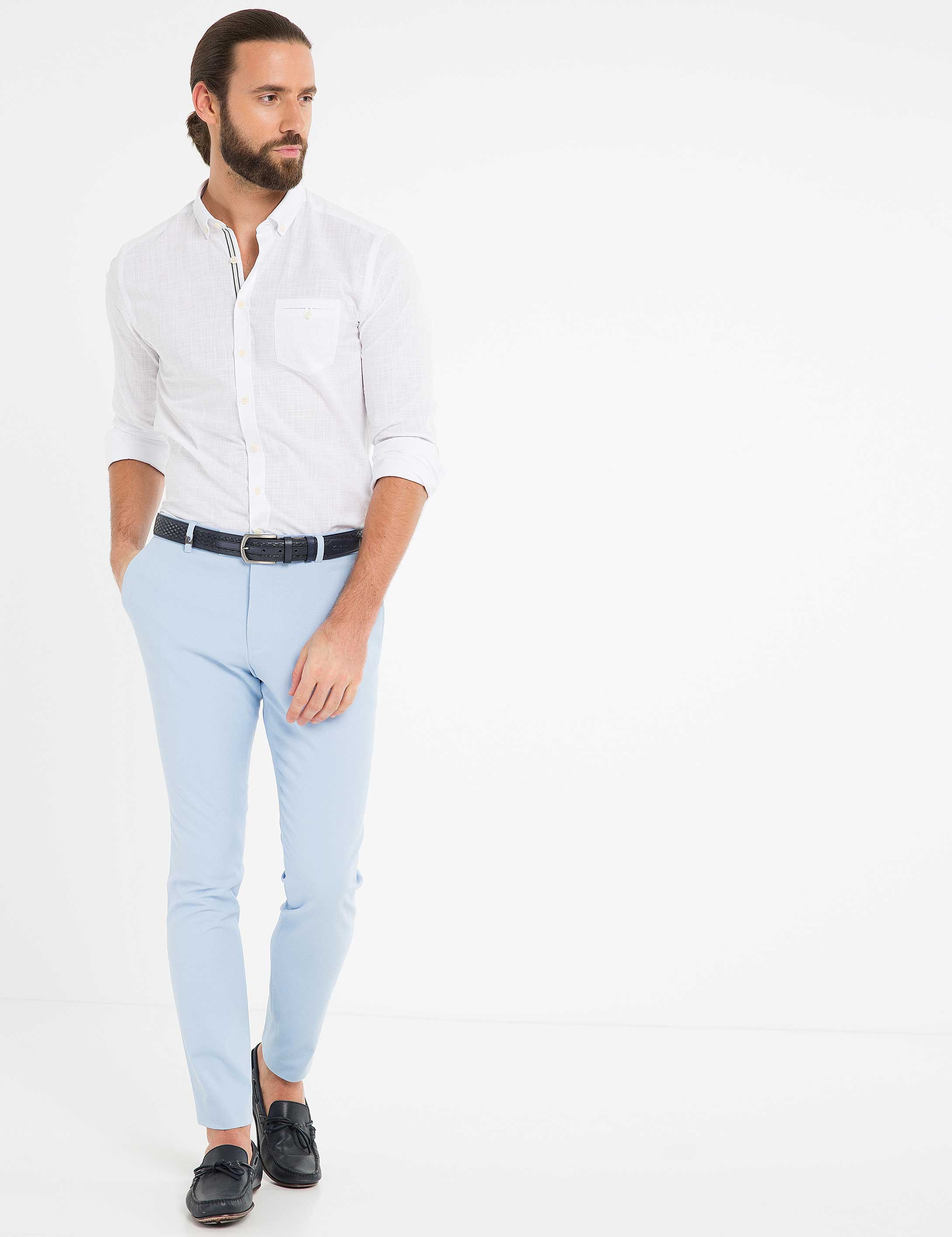 Açık Mavi Slim Fit Pantolon - Image 1