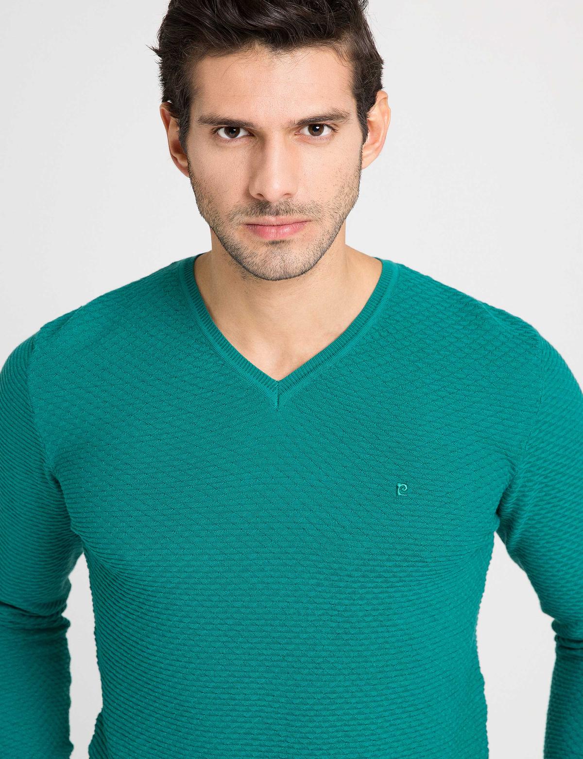 Yeşil Triko Kazak - 50170323013