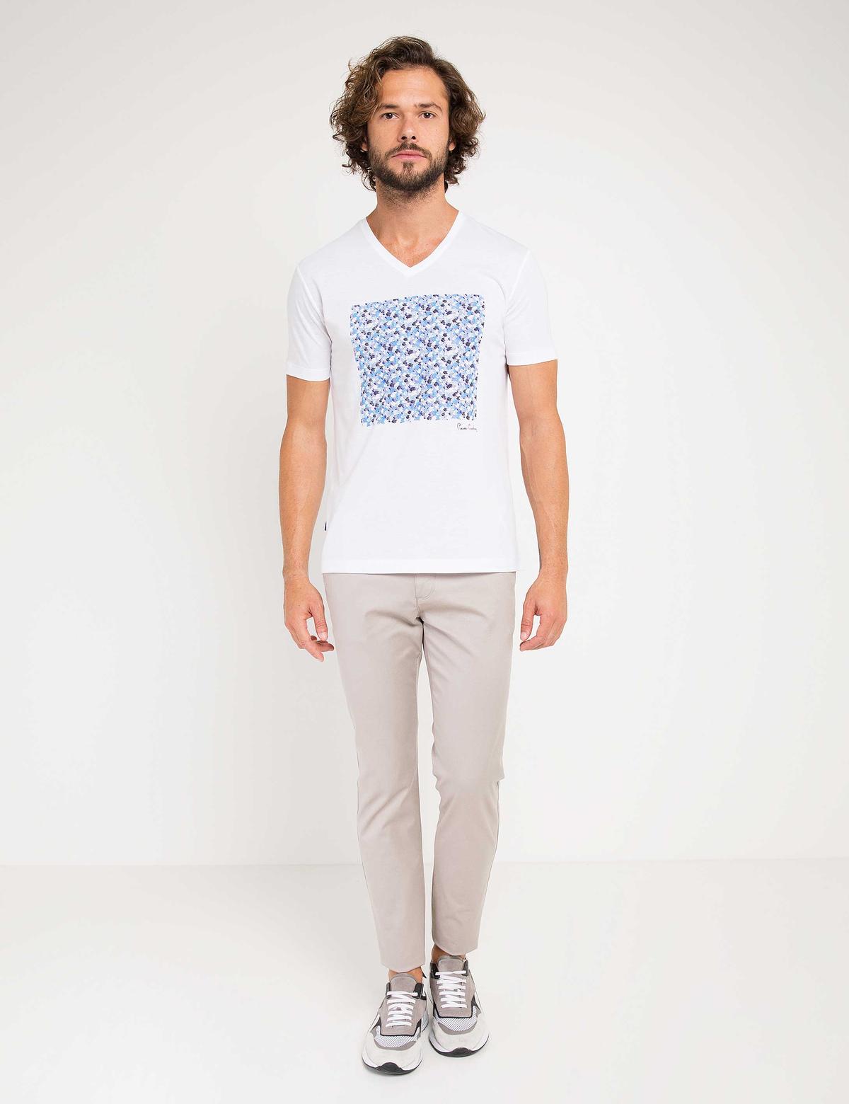 Beyaz Slim Fit Tişört - 50170531007