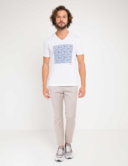 Beyaz Slim Fit Tişört - 50170531007