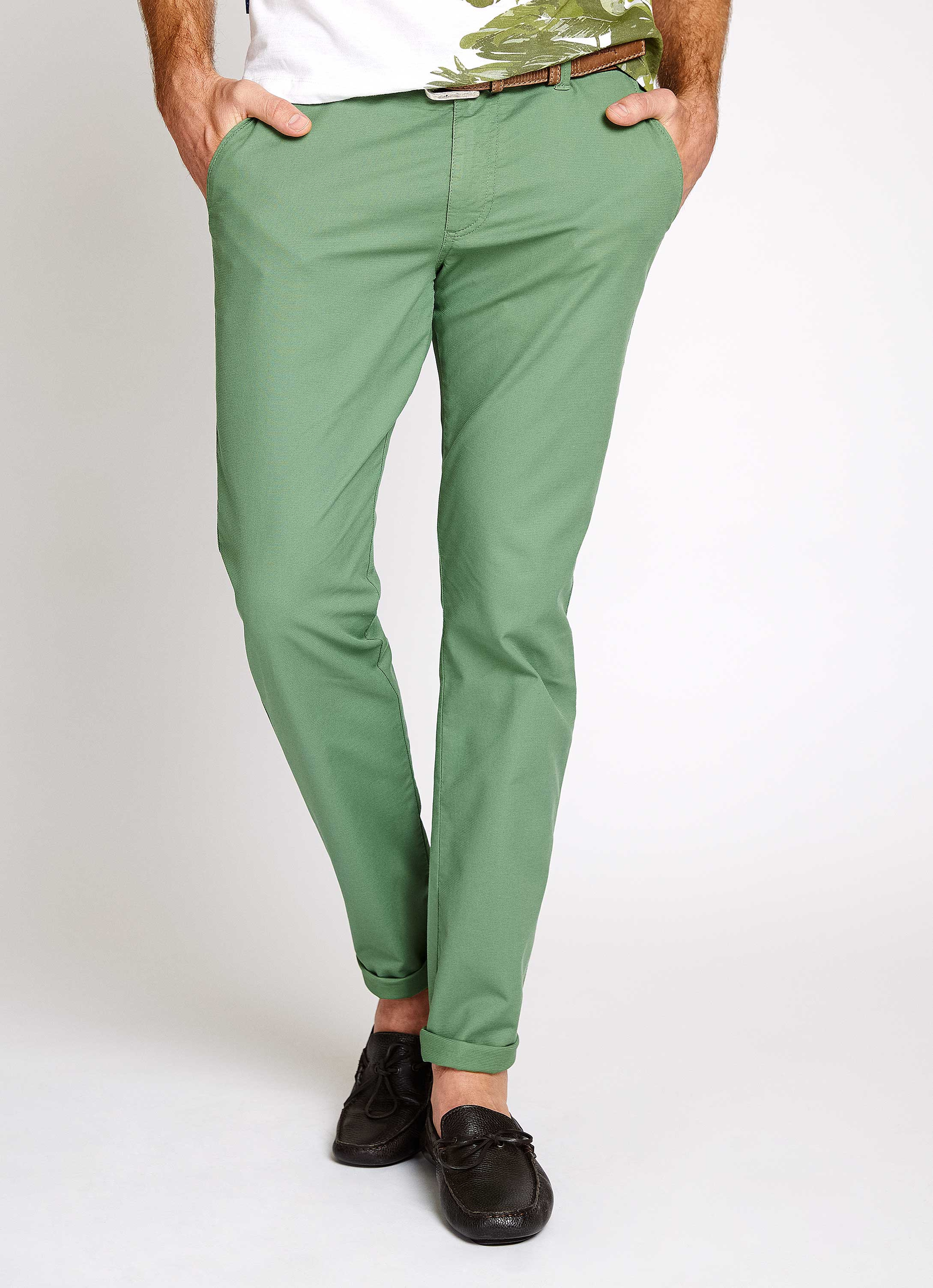 Yeşil Slim Fit Chino Pantolon - Image 2
