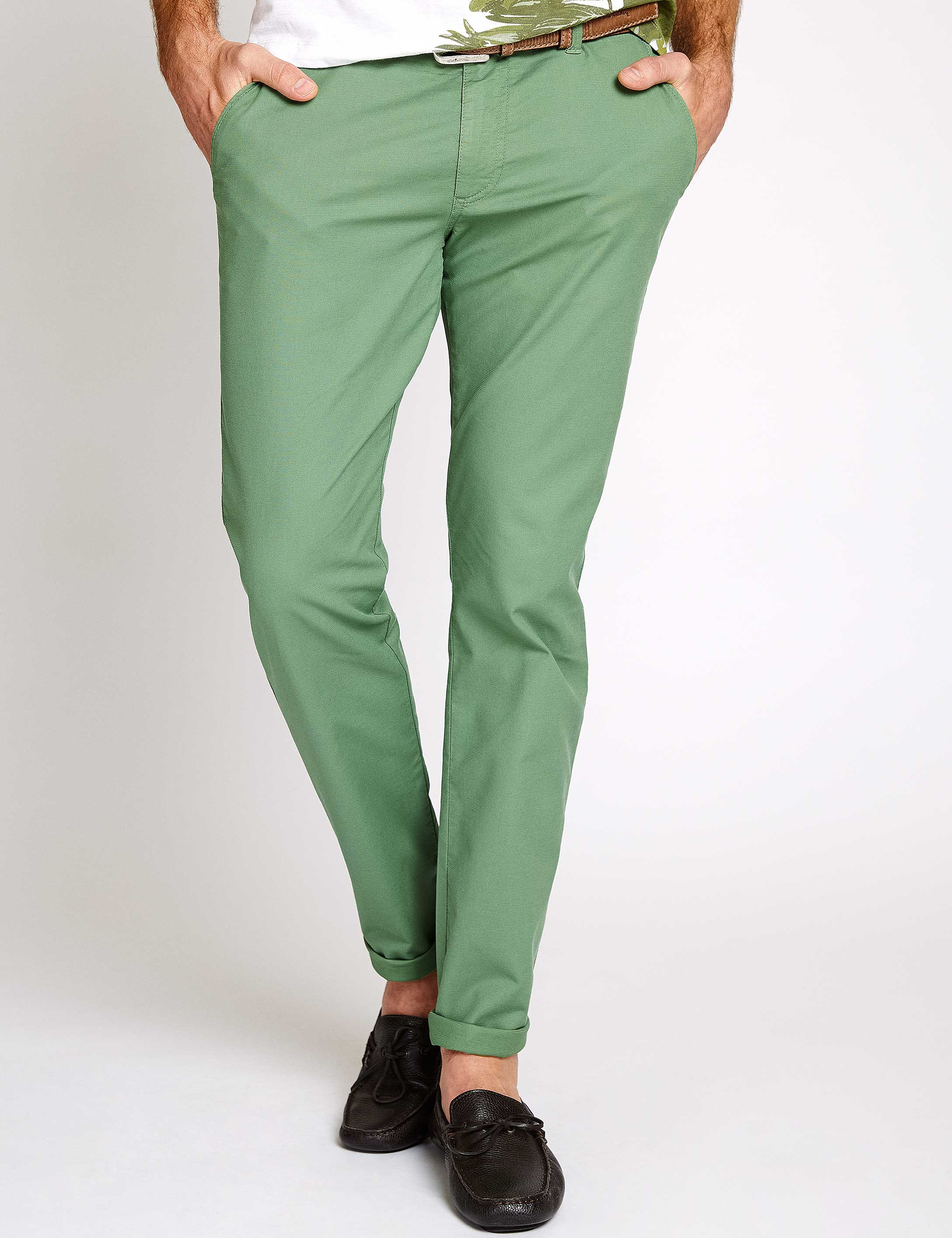 Yeşil Slim Fit Chino Pantolon