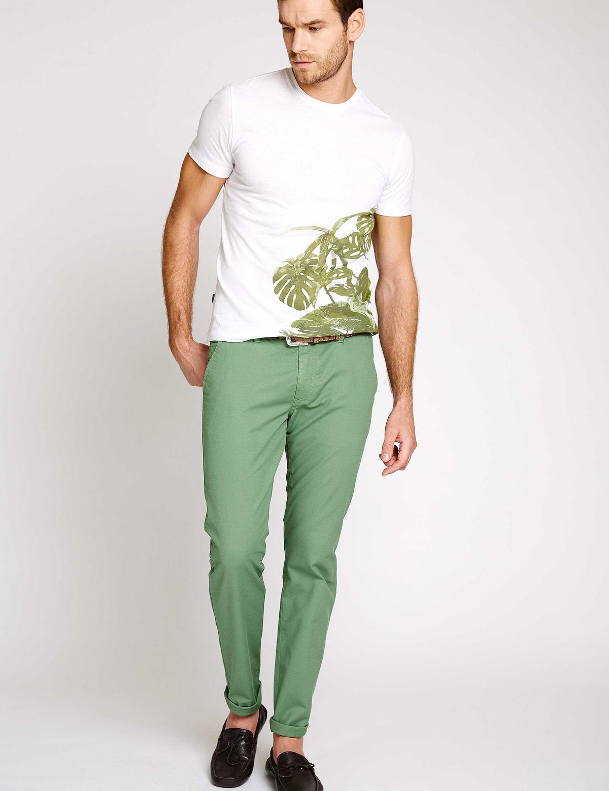 Yeşil Slim Fit Chino Pantolon