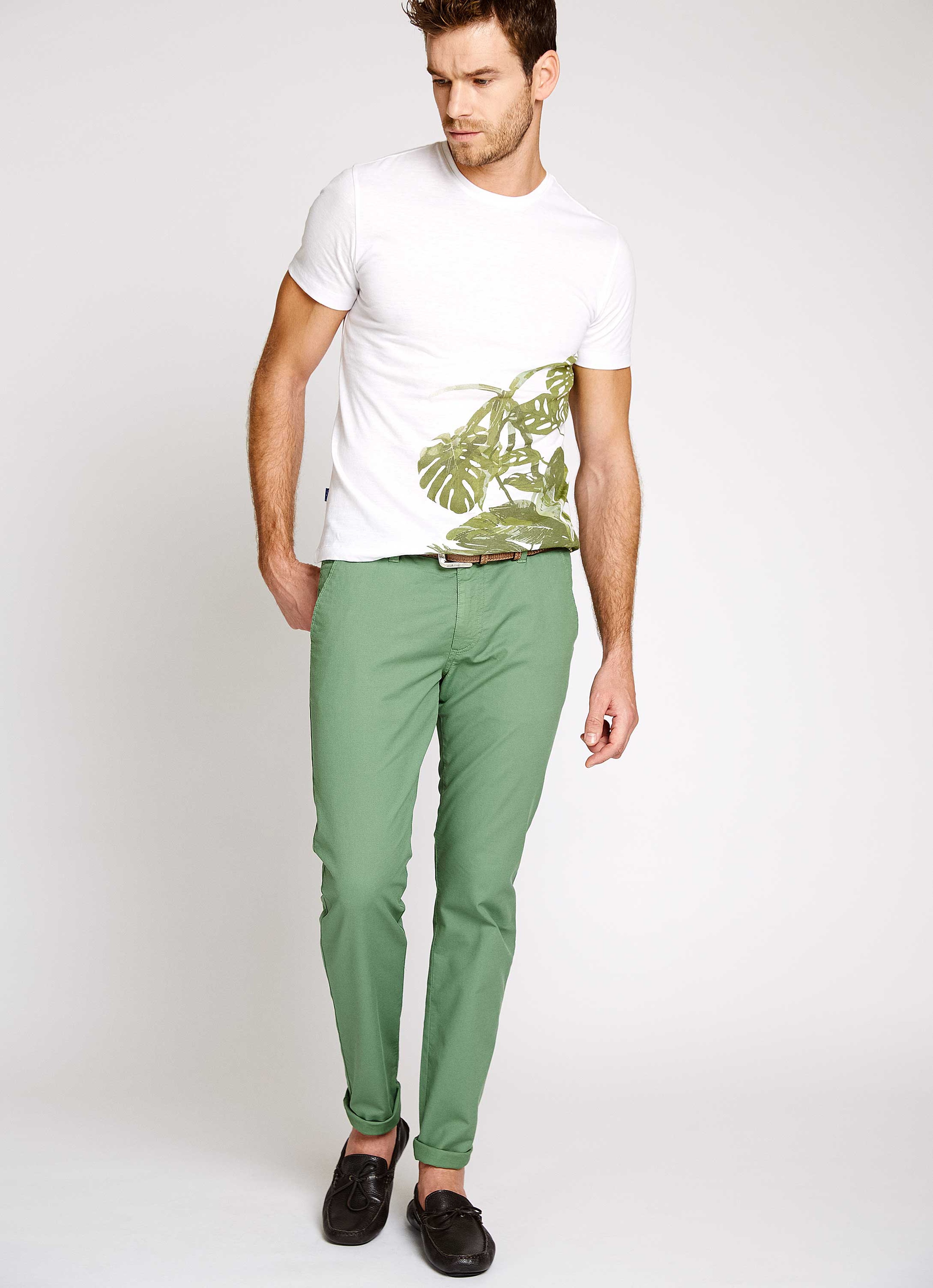 Yeşil Slim Fit Chino Pantolon - Image 1