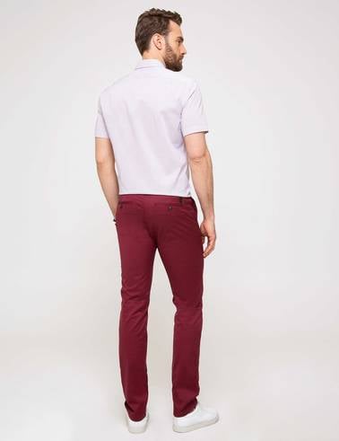 Bordo Slim Fit Chino Pantolon