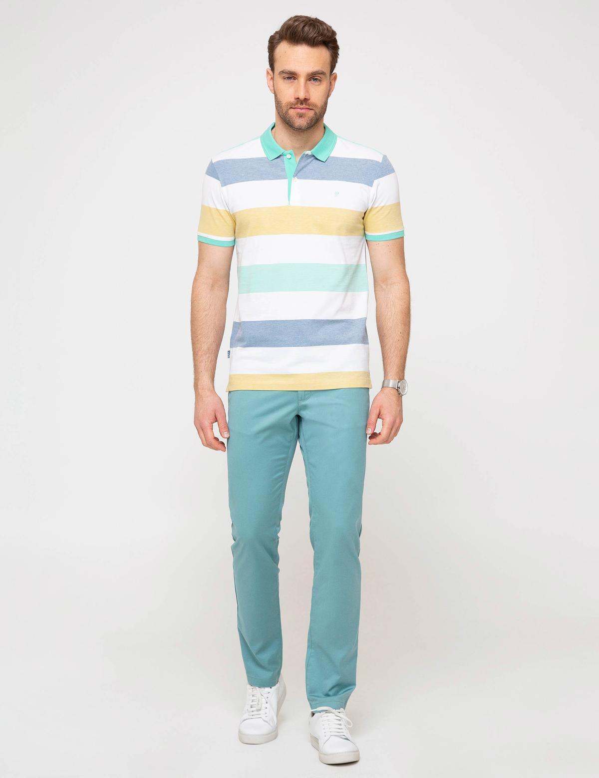 Nil Yeşil Slim Fit Chino Pantolon