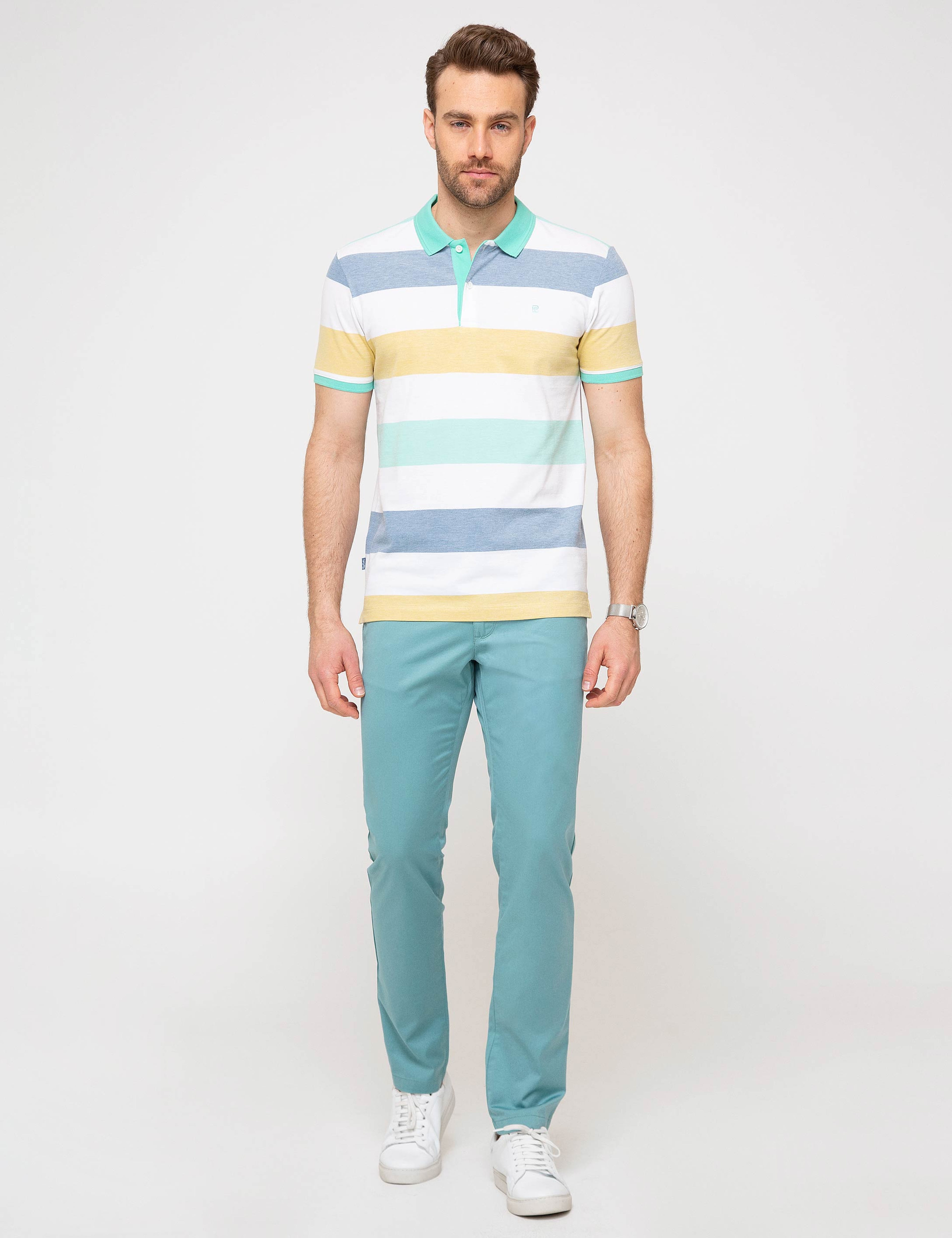 Nil Yeşil Slim Fit Chino Pantolon