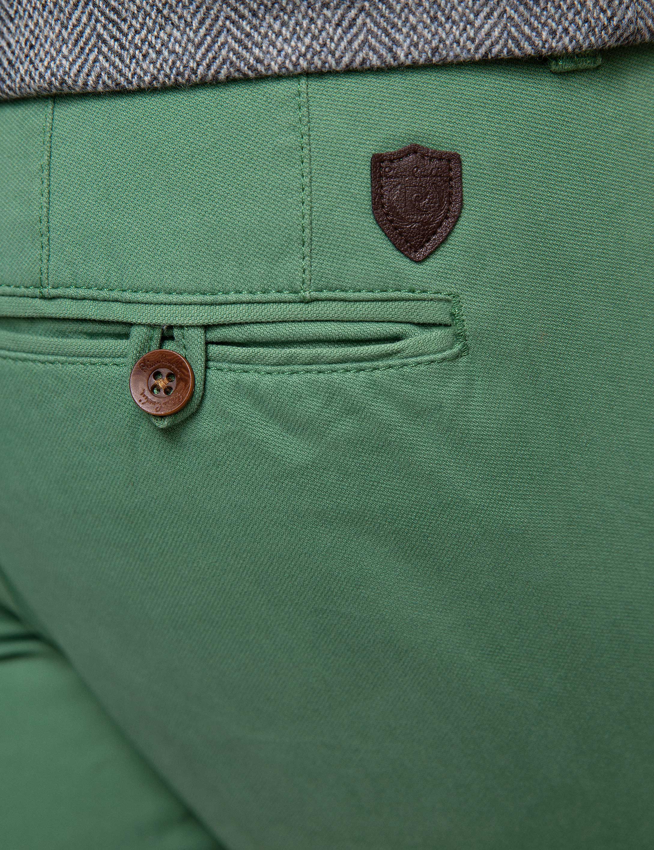Yeşil Slim Fit Kanvas Pantolon
