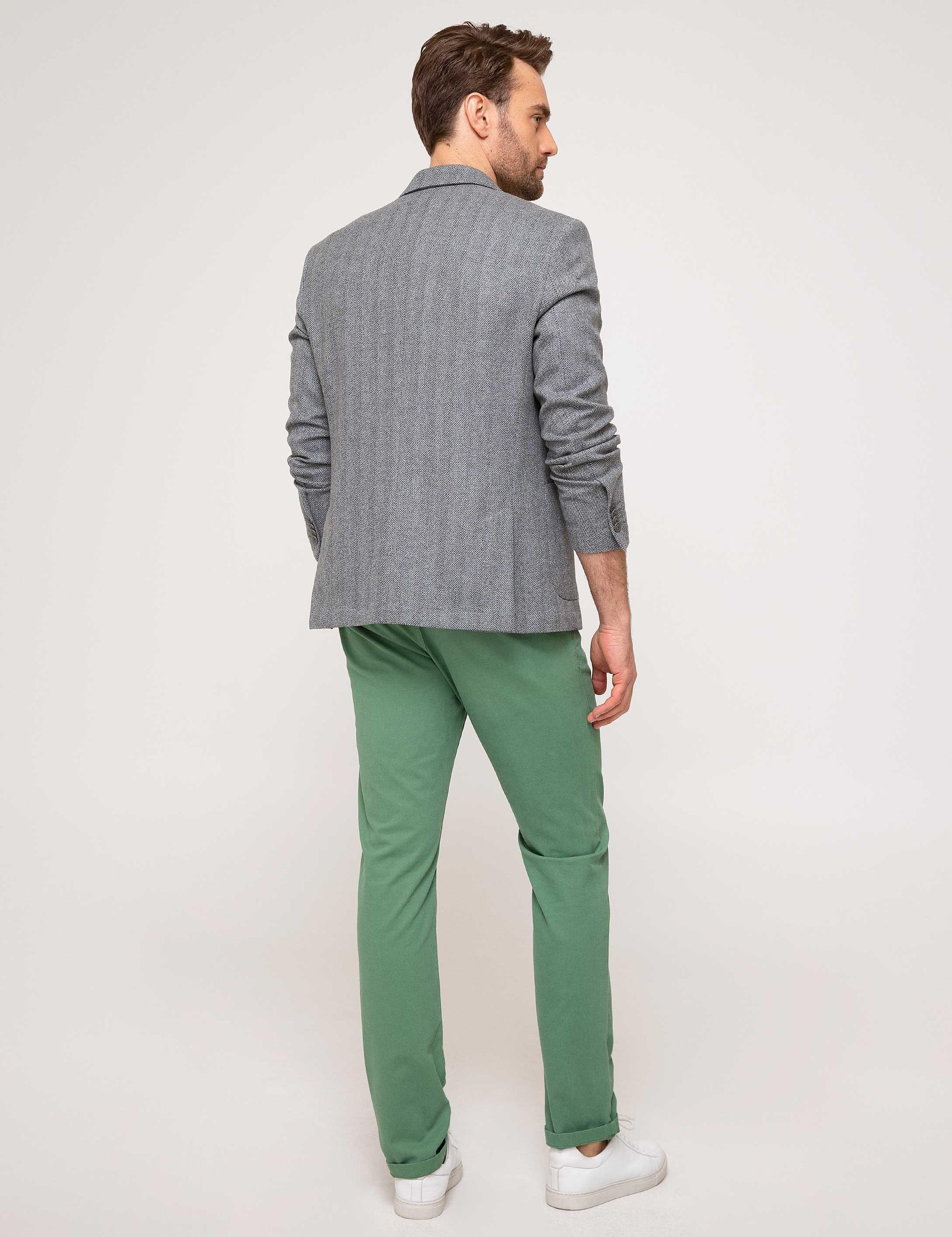 Yeşil Slim Fit Kanvas Pantolon