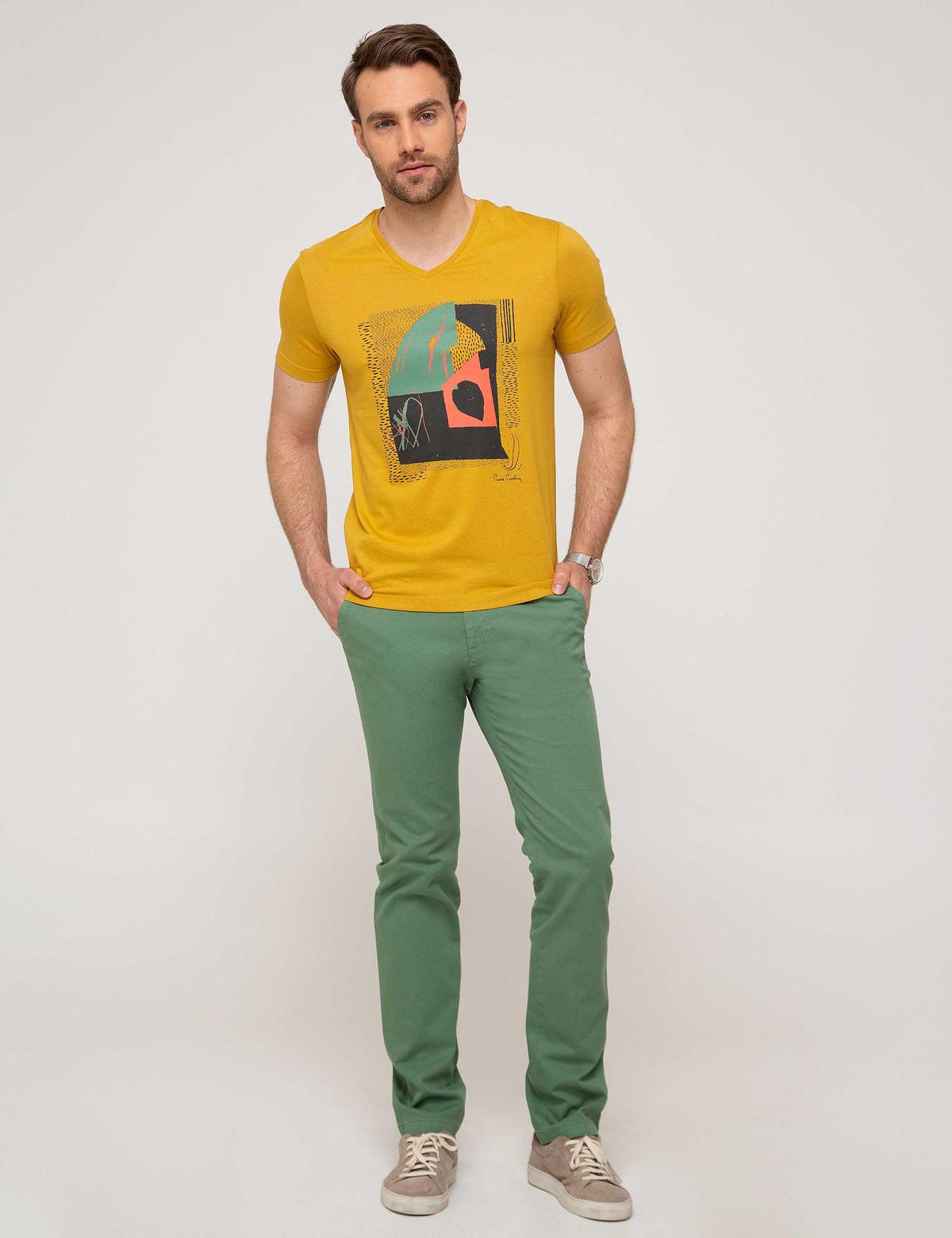 Yeşil Slim Fit Kanvas Pantolon