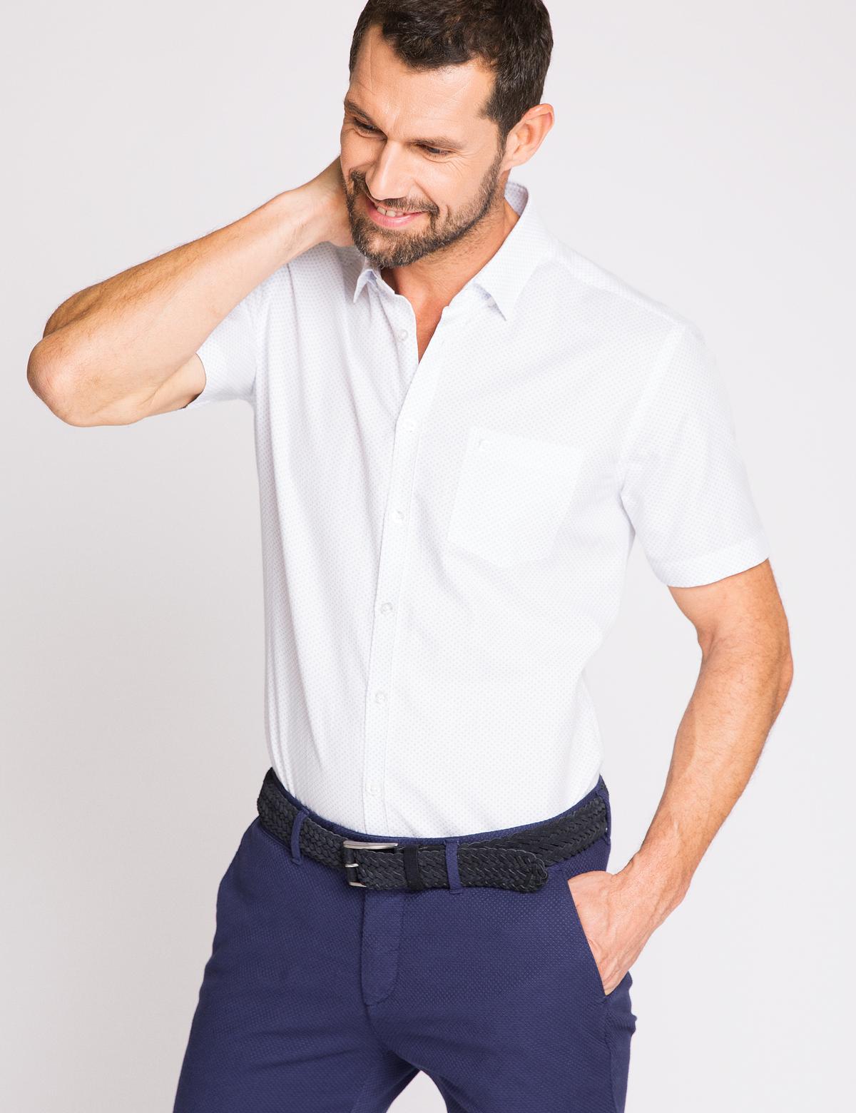 Beyaz Regular Fit Kısa Kollu Gömlek - 50171501007