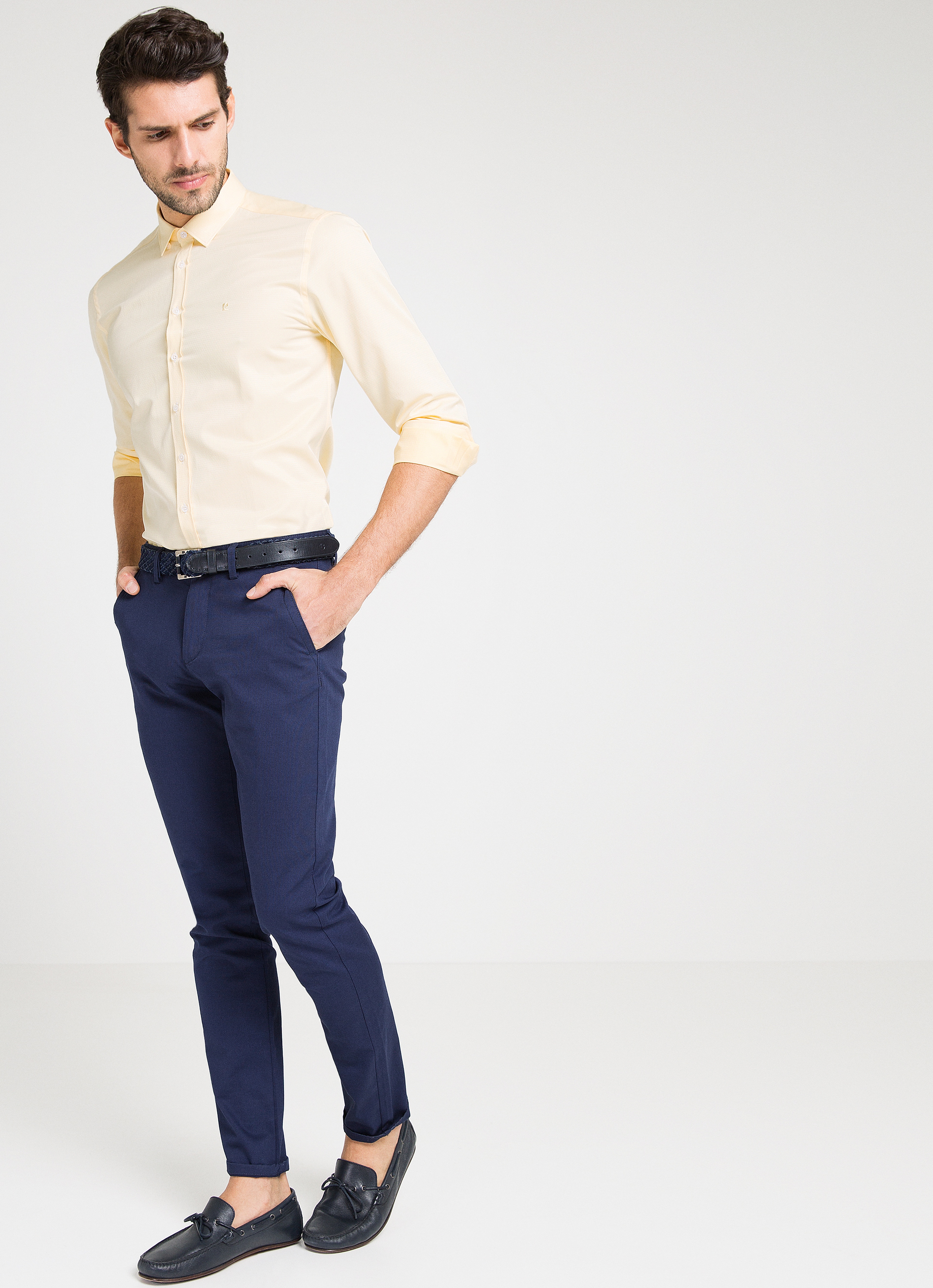 Sarı Slim Fit Gömlek - Image 2