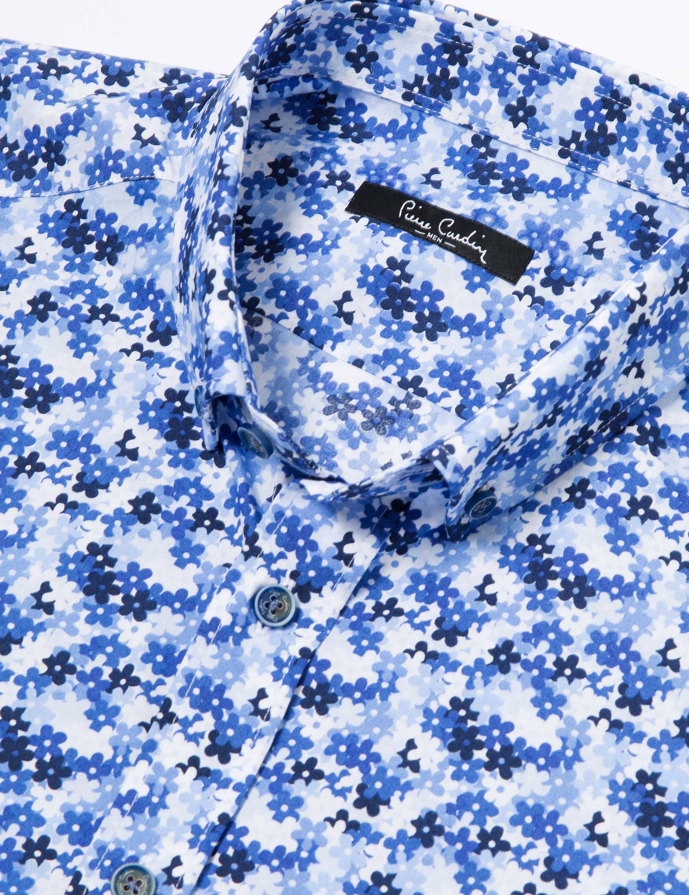 Mavi Slim Fit Kısa Kollu Gömlek