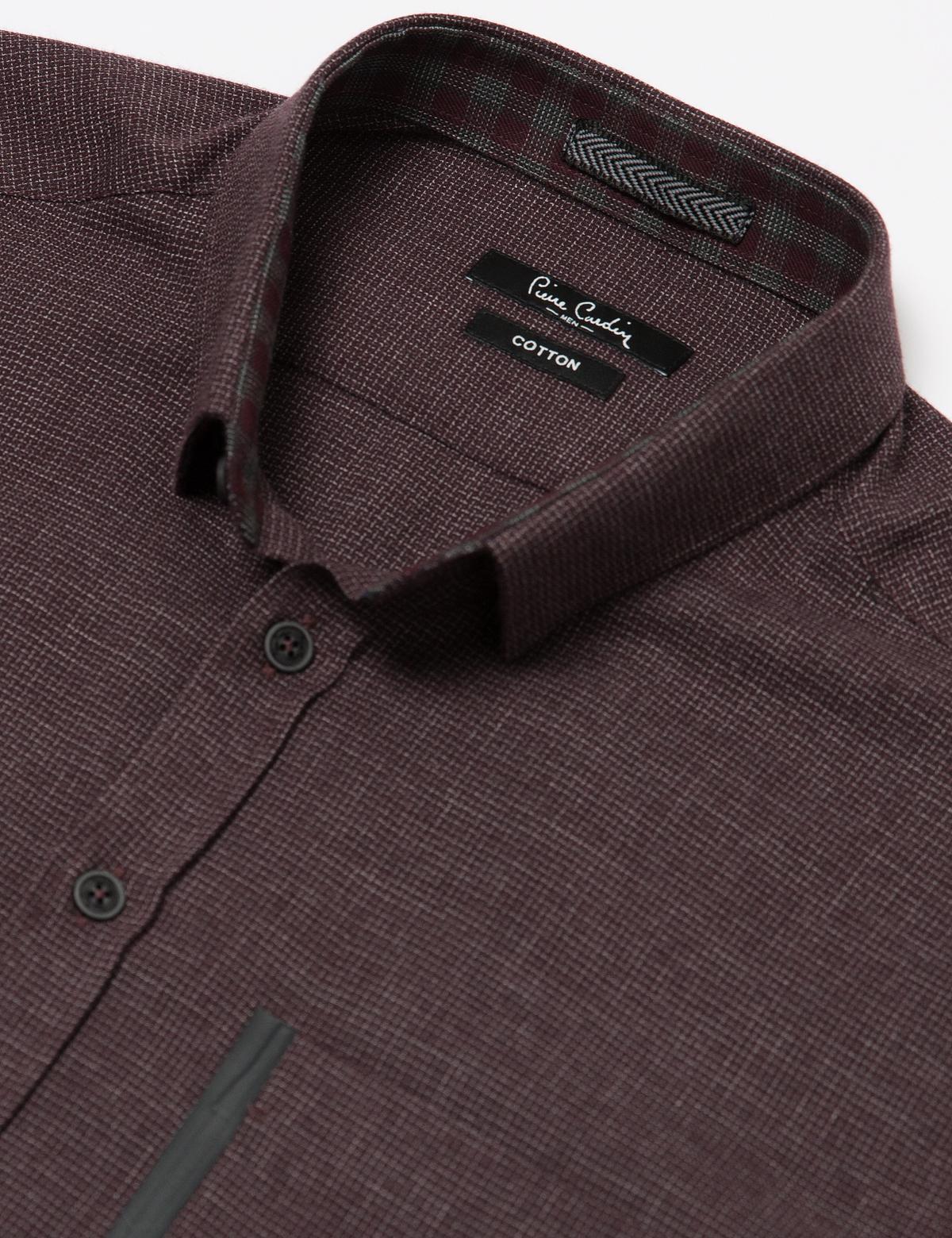 Slim Bordo Gömlek - 50174737001