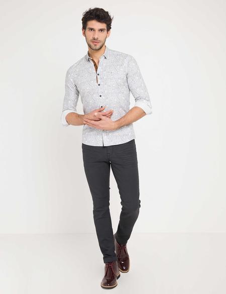 Slim Gri Gömlek - 50174748008