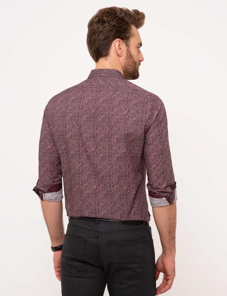 Slim Bordo Gömlek - 50174760016