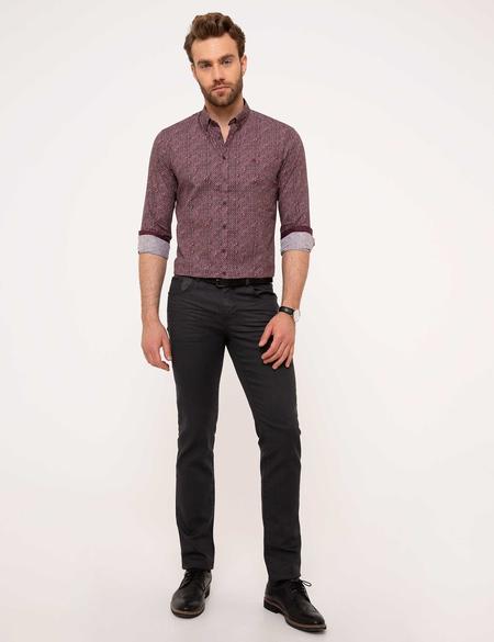 Slim Bordo Gömlek - 50174760016