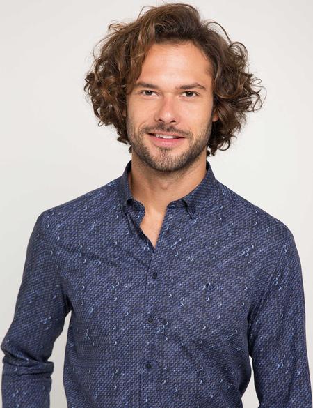 Slim Lacivert Gömlek - 50174760028