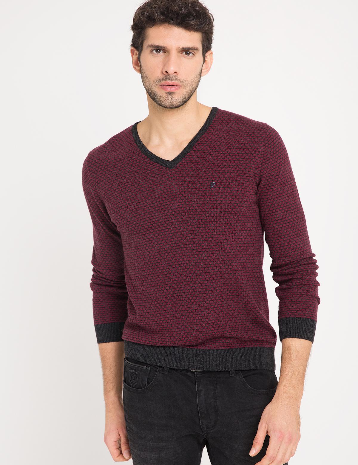 Bordo Slim Fit Triko Kazak - 50174854063