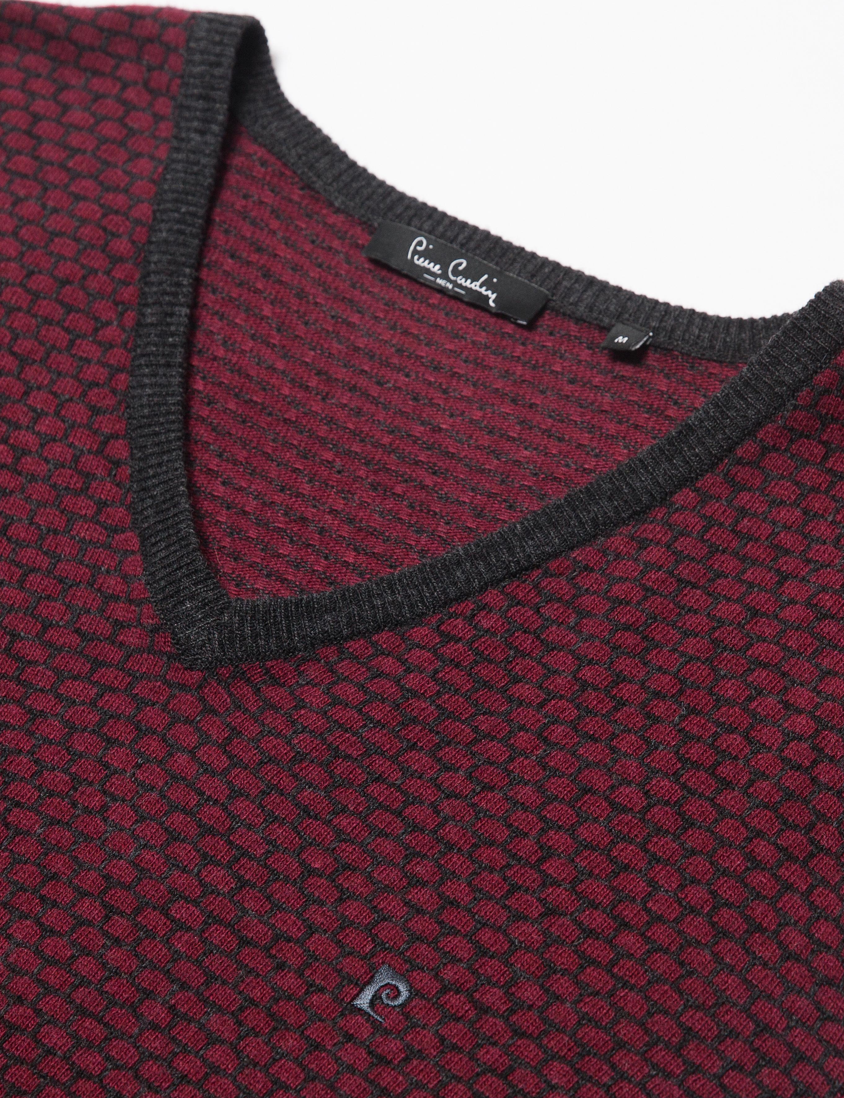 Bordo Slim Fit Triko Kazak