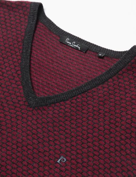 Bordo Slim Fit Triko Kazak - 50174854063