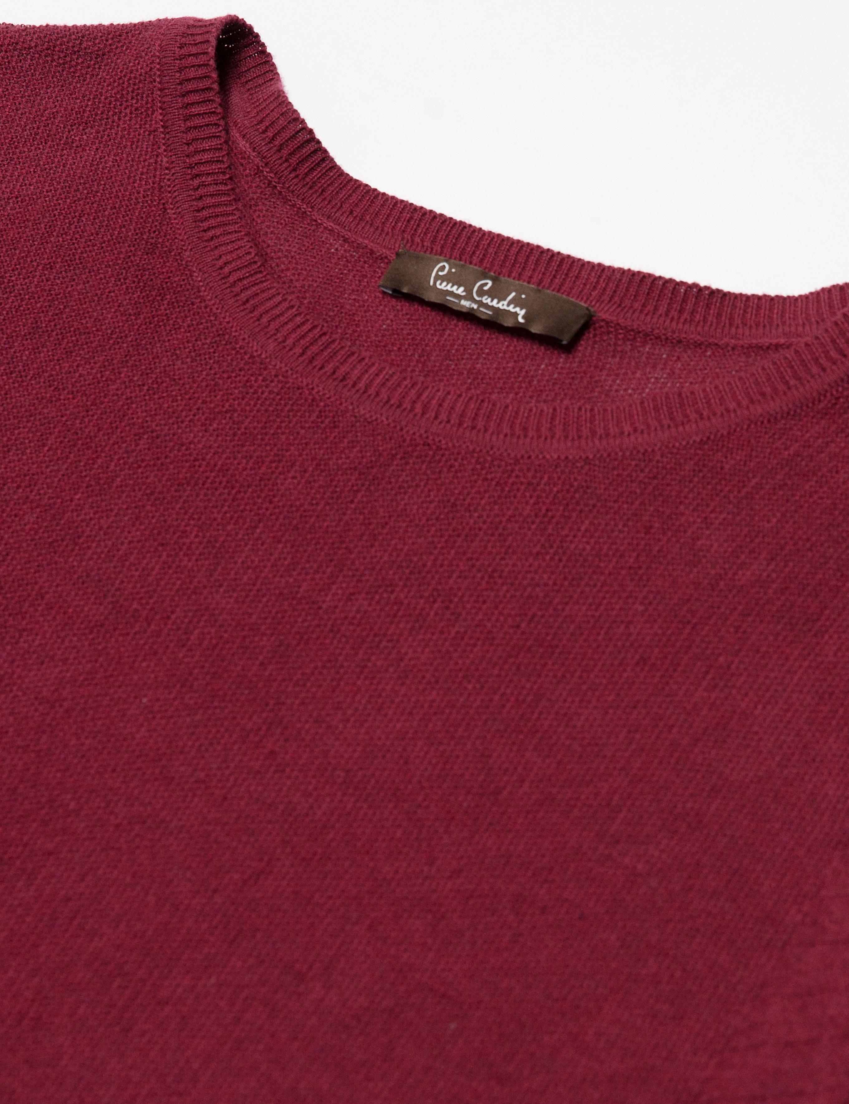 Bordo Slim Fit Triko Kazak