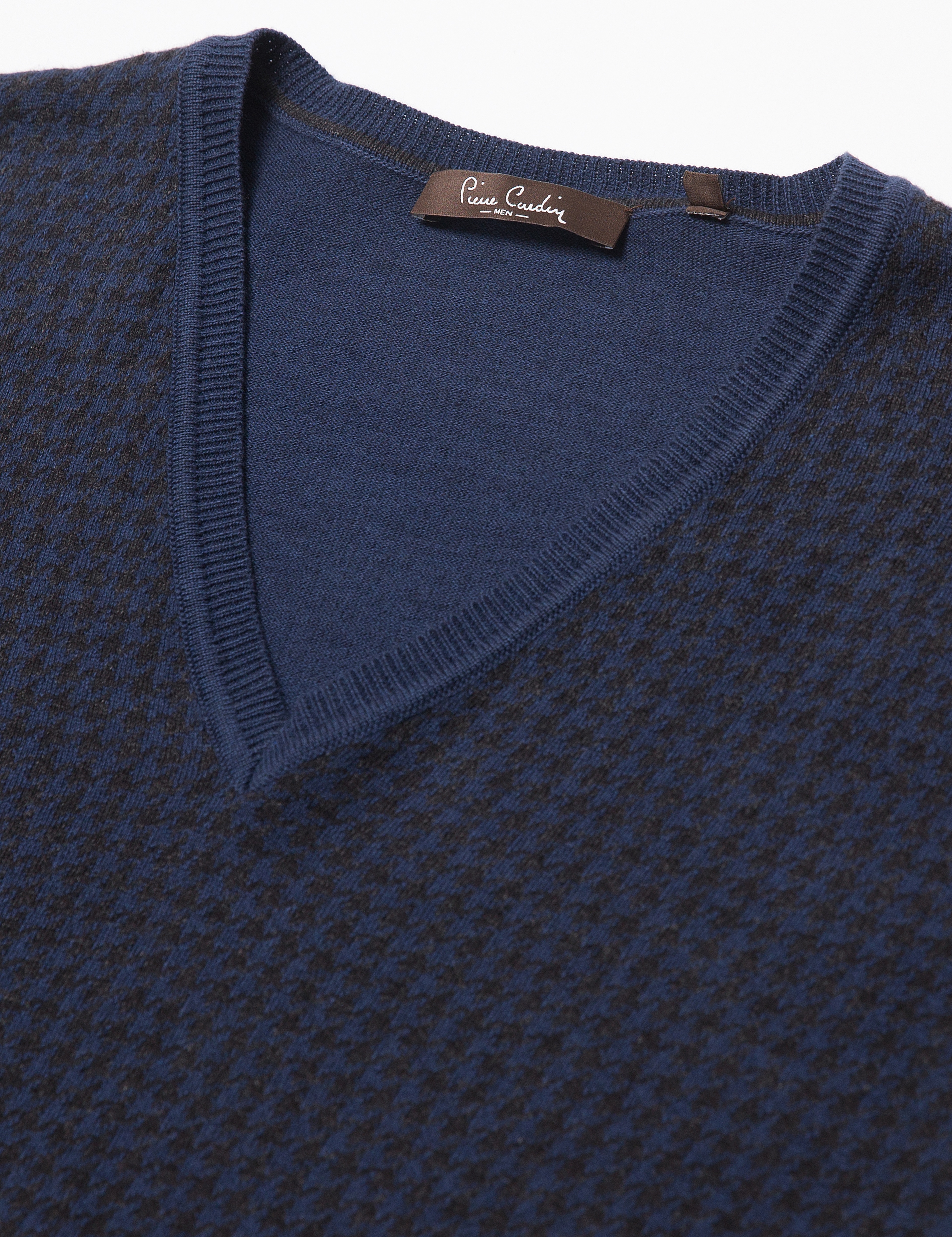 Koyu Mavi Slim Fit Triko Kazak - Image 3