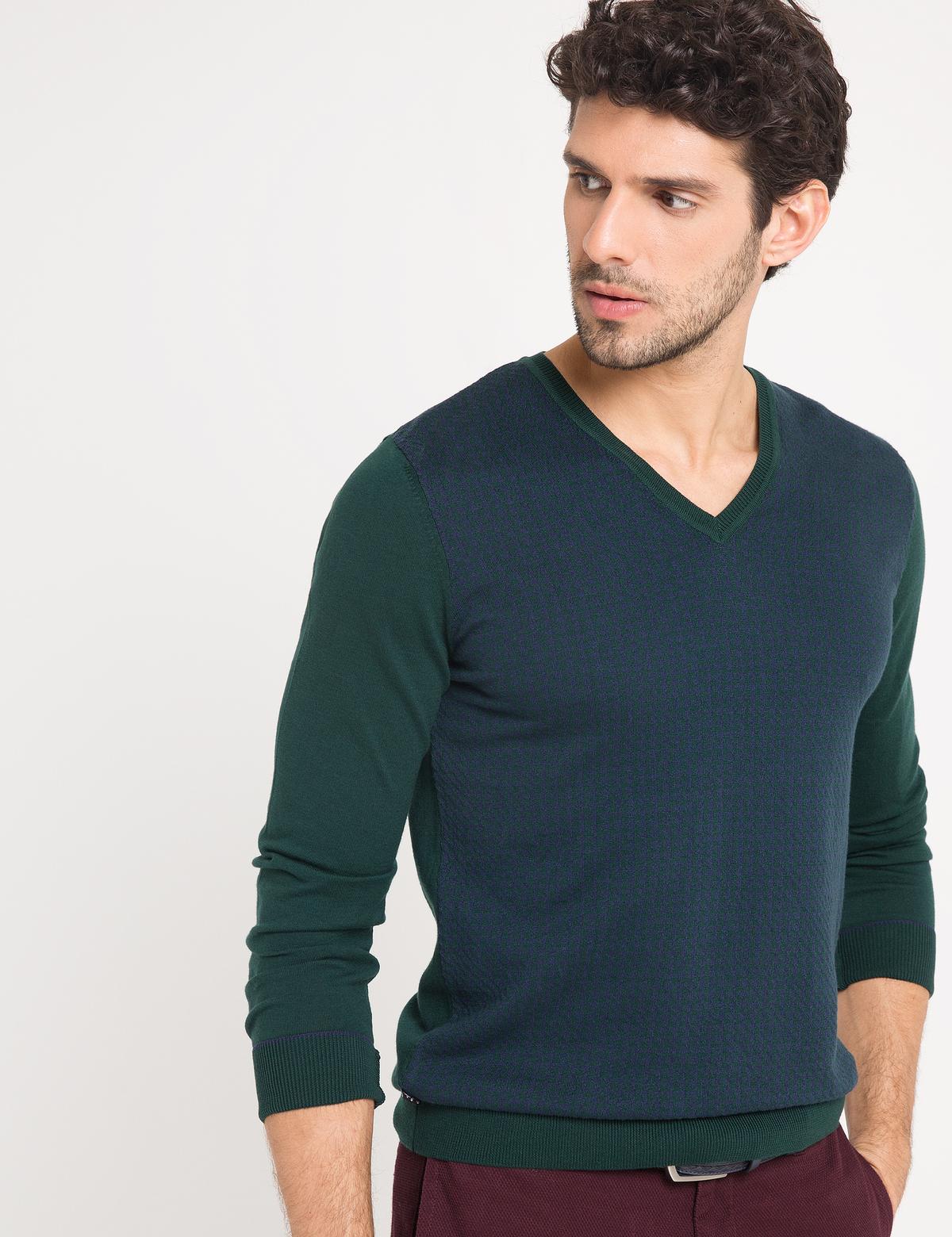 Yeşil Triko Kazak - 50174915072