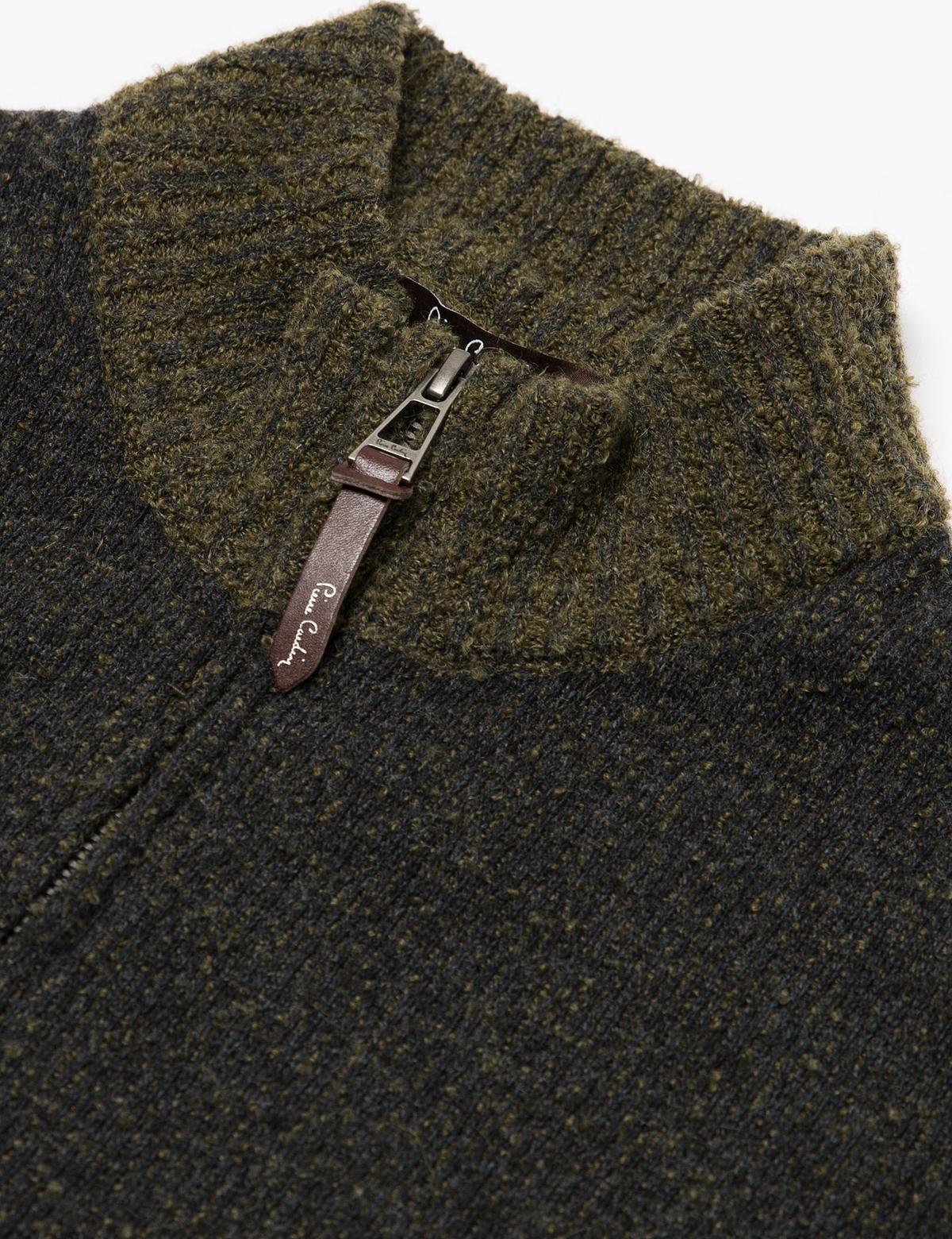 Yeşil Slim Fit Triko Hırka - 50174950094