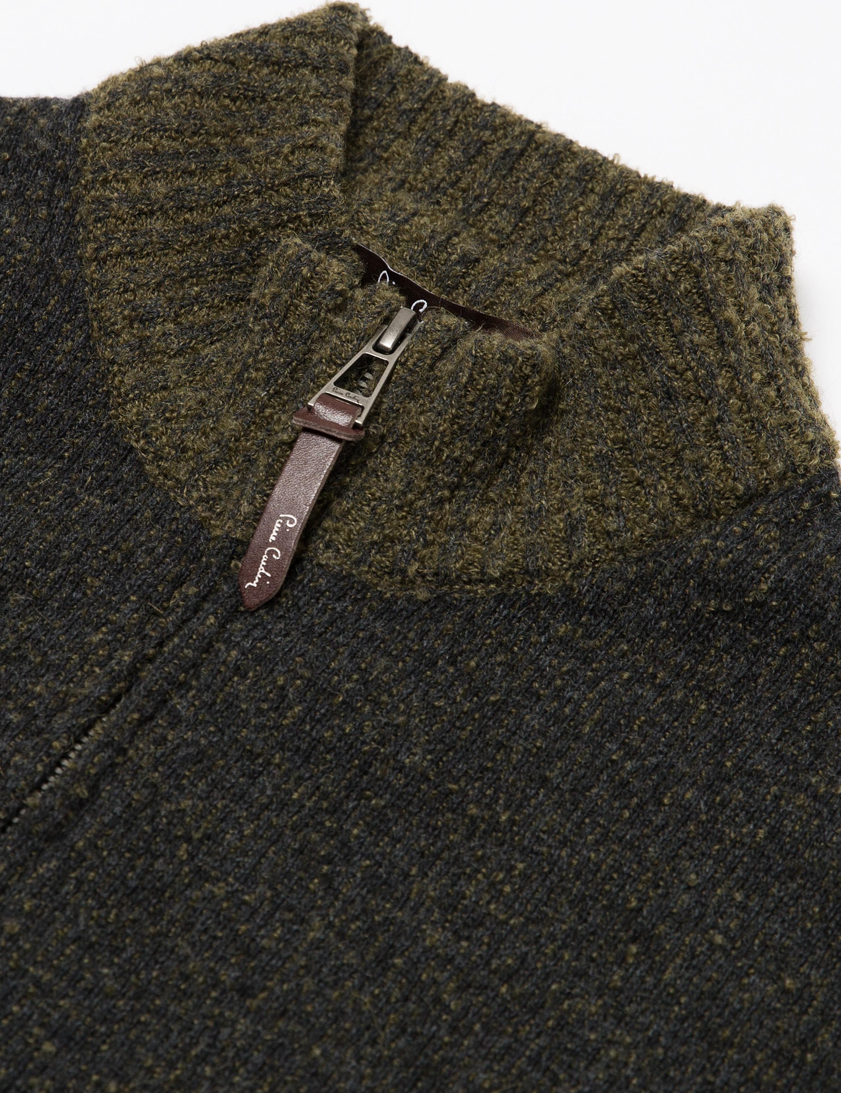 Yeşil Slim Fit Triko Hırka