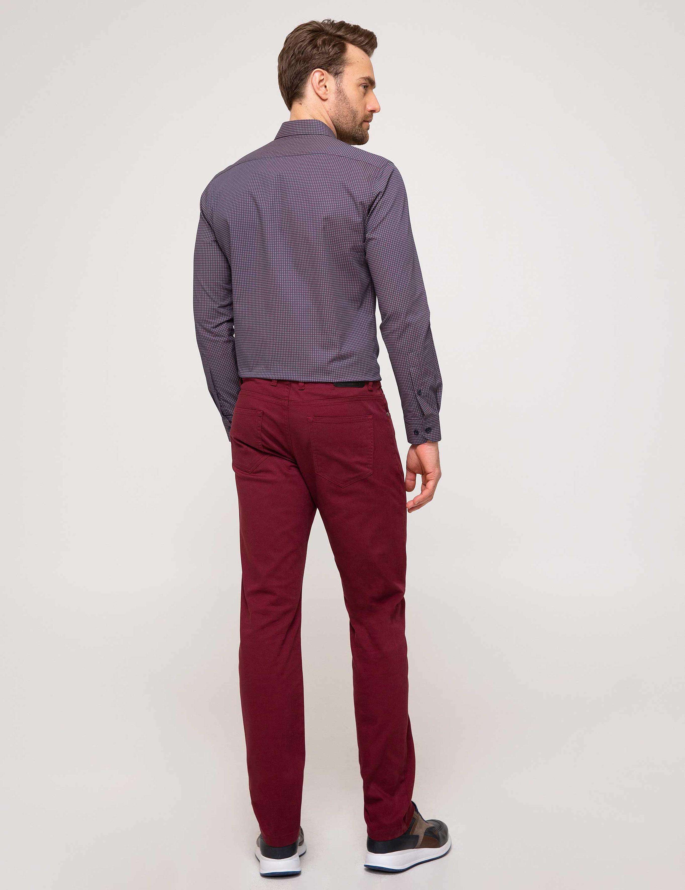 Bordo Slim Fit Chino Pantolon