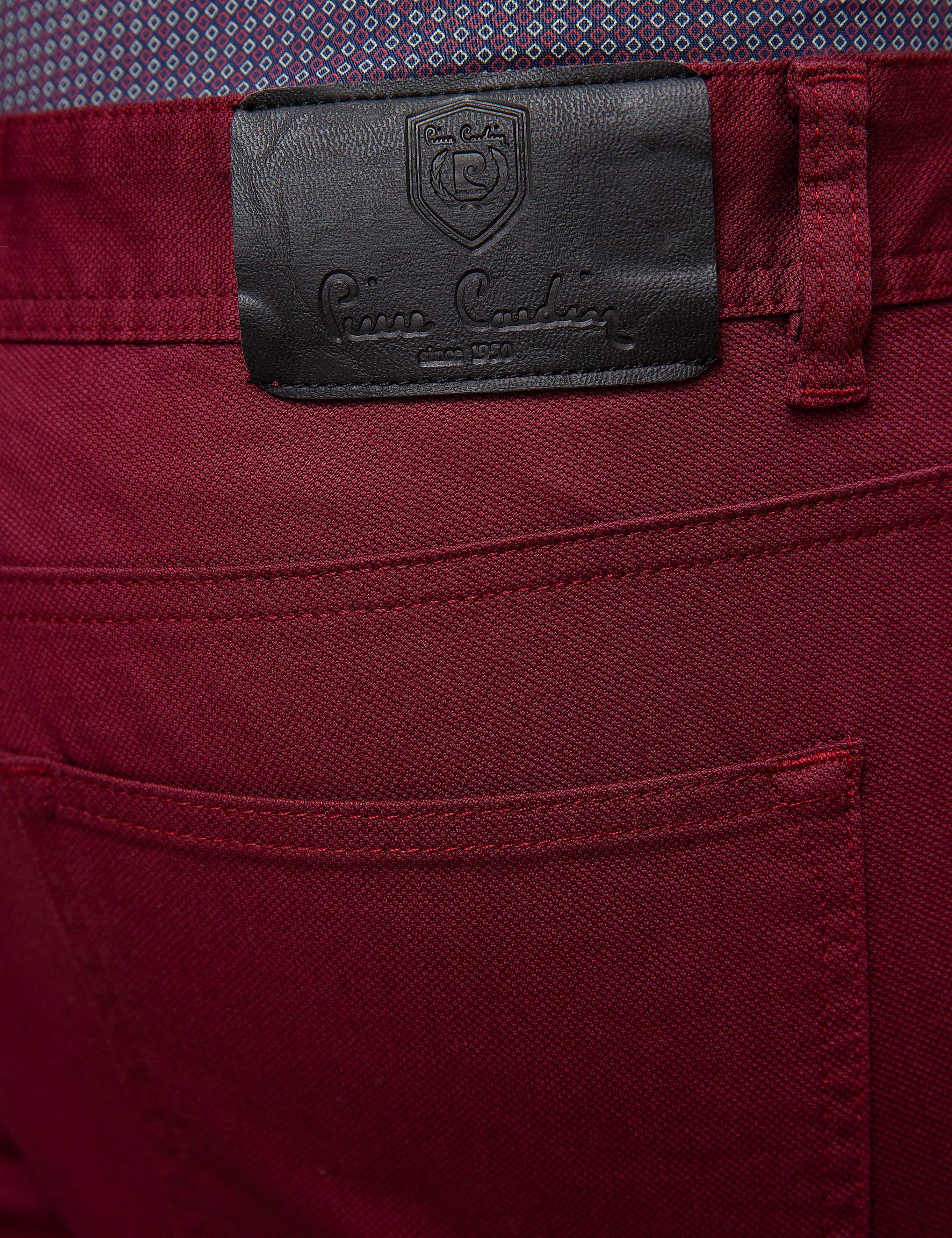 Bordo Slim Fit Chino Pantolon