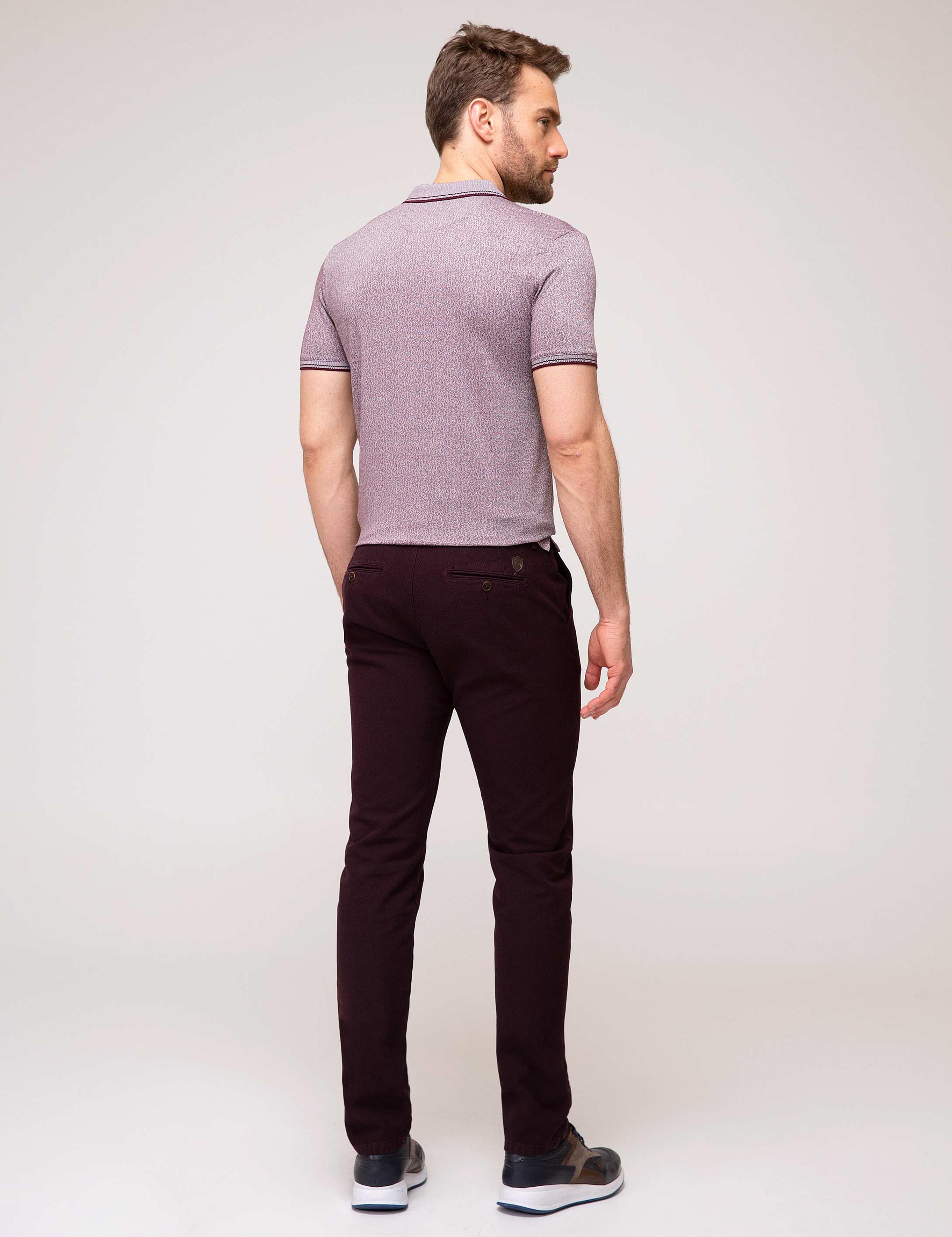Bordo Slim Fit Chino Pantolon