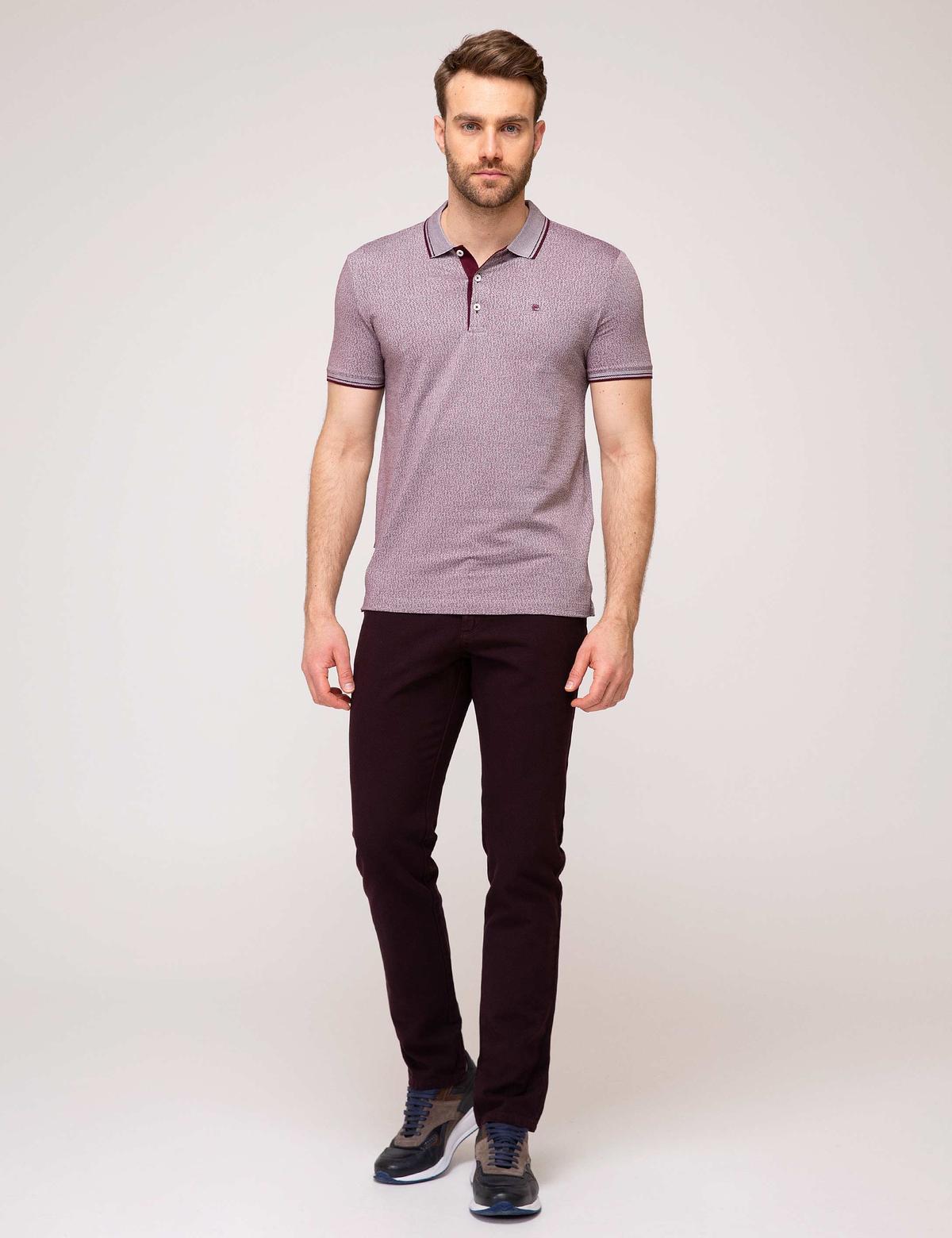 Bordo Slim Fit Chino Pantolon