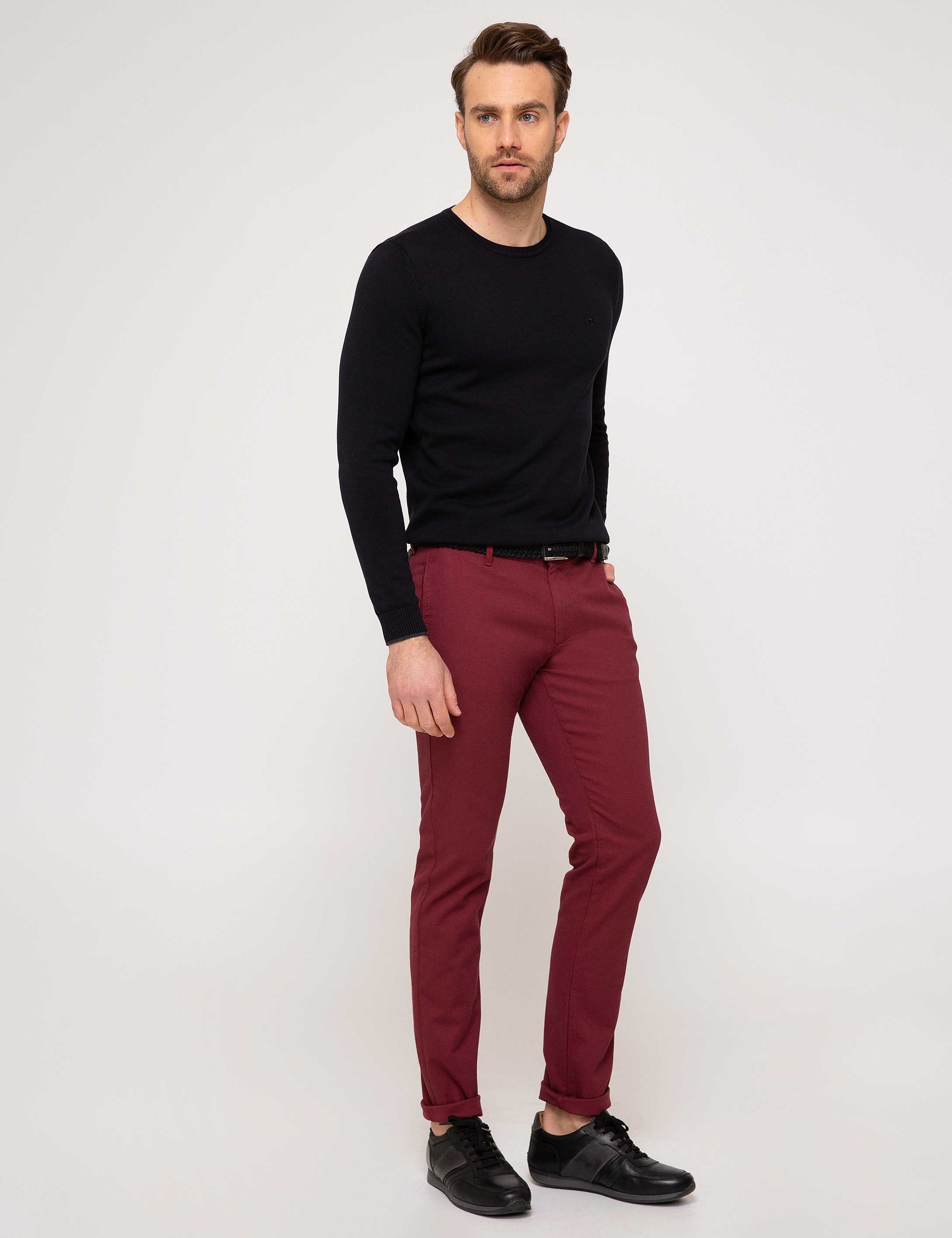 Bordo Slim Fit Chino Pantolon - Image 2
